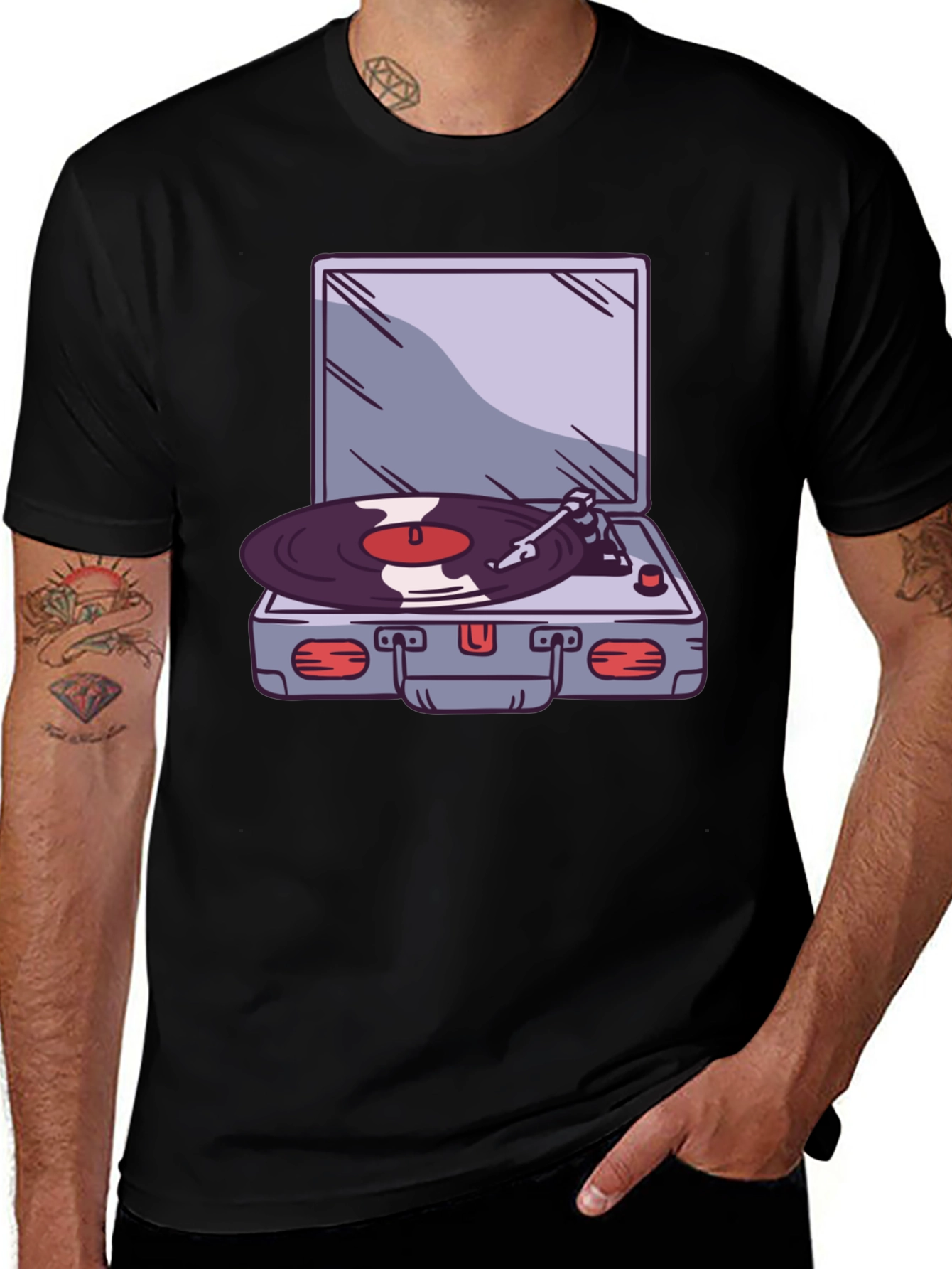 Variant 21 of Retro Record Player Graphic T-Shirt