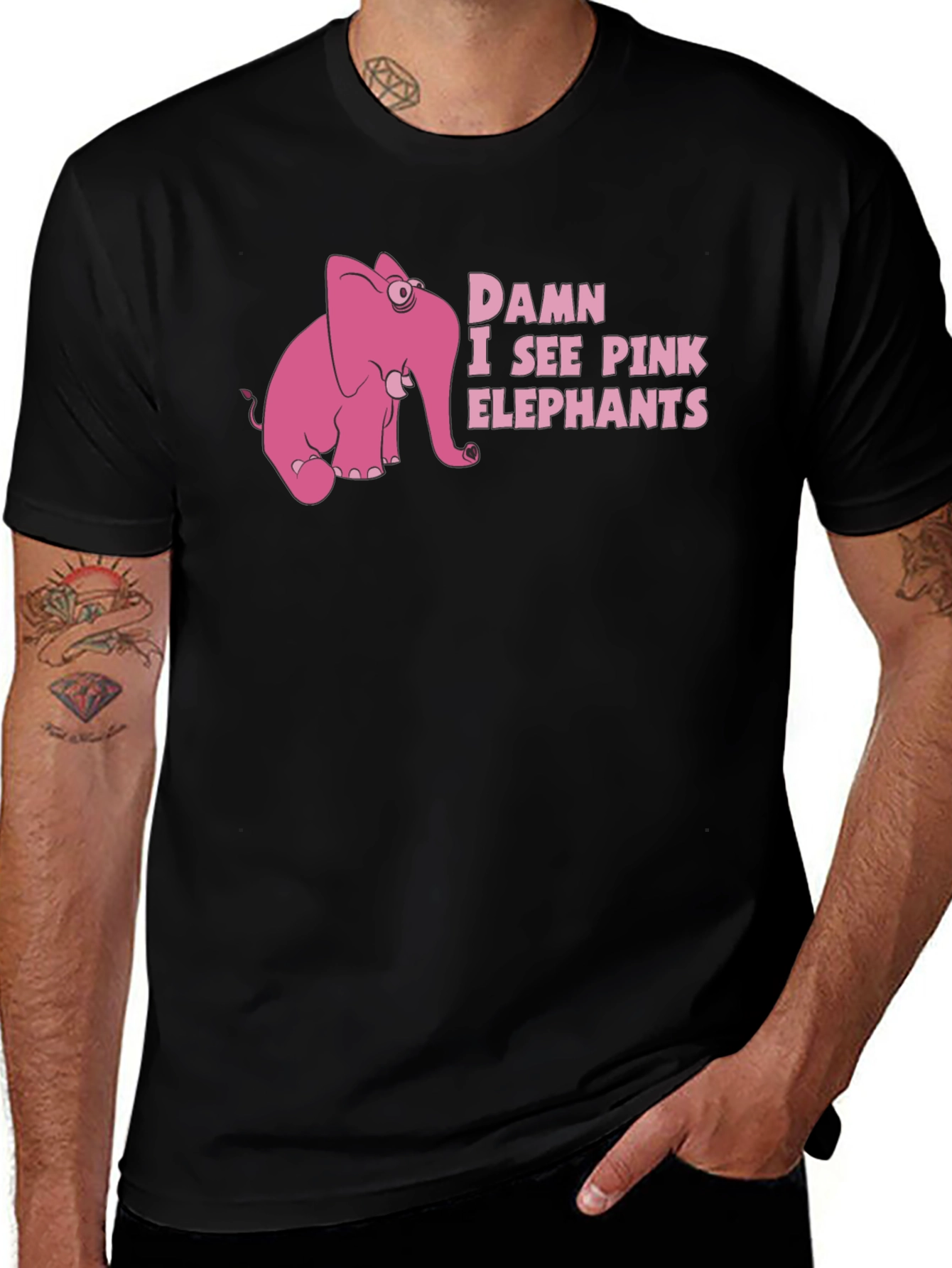 Variant 4 of Damn I See Pink Elephants Graphic T-Shirt