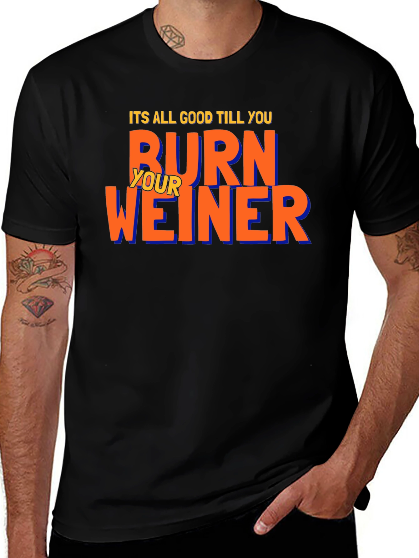 Variant 8 of Burn Your Weiner T-Shirt - Funny BBQ Tee