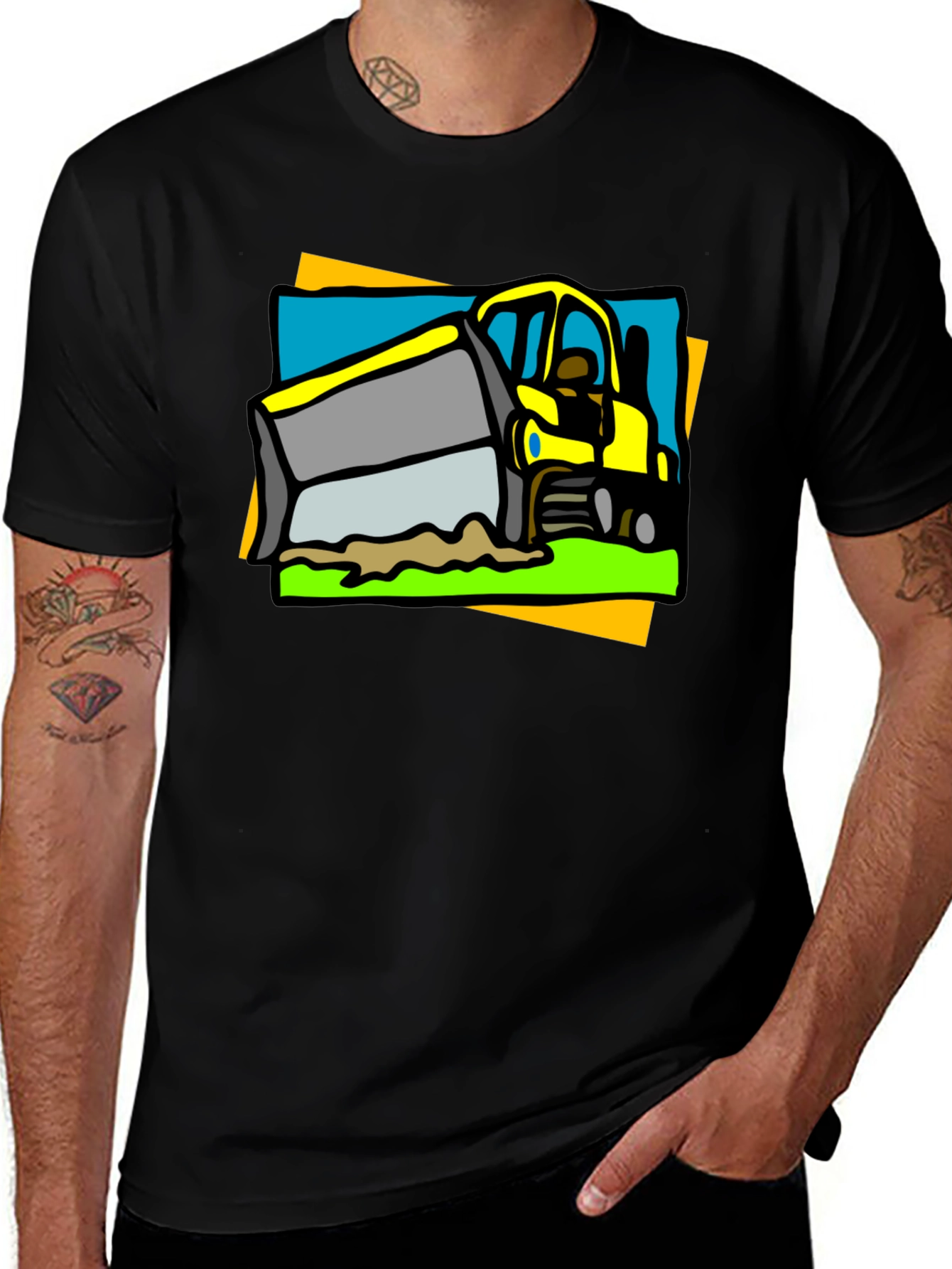 Variant 4 of Bulldozer Graphic Tee - Heavy Equipment Shirt