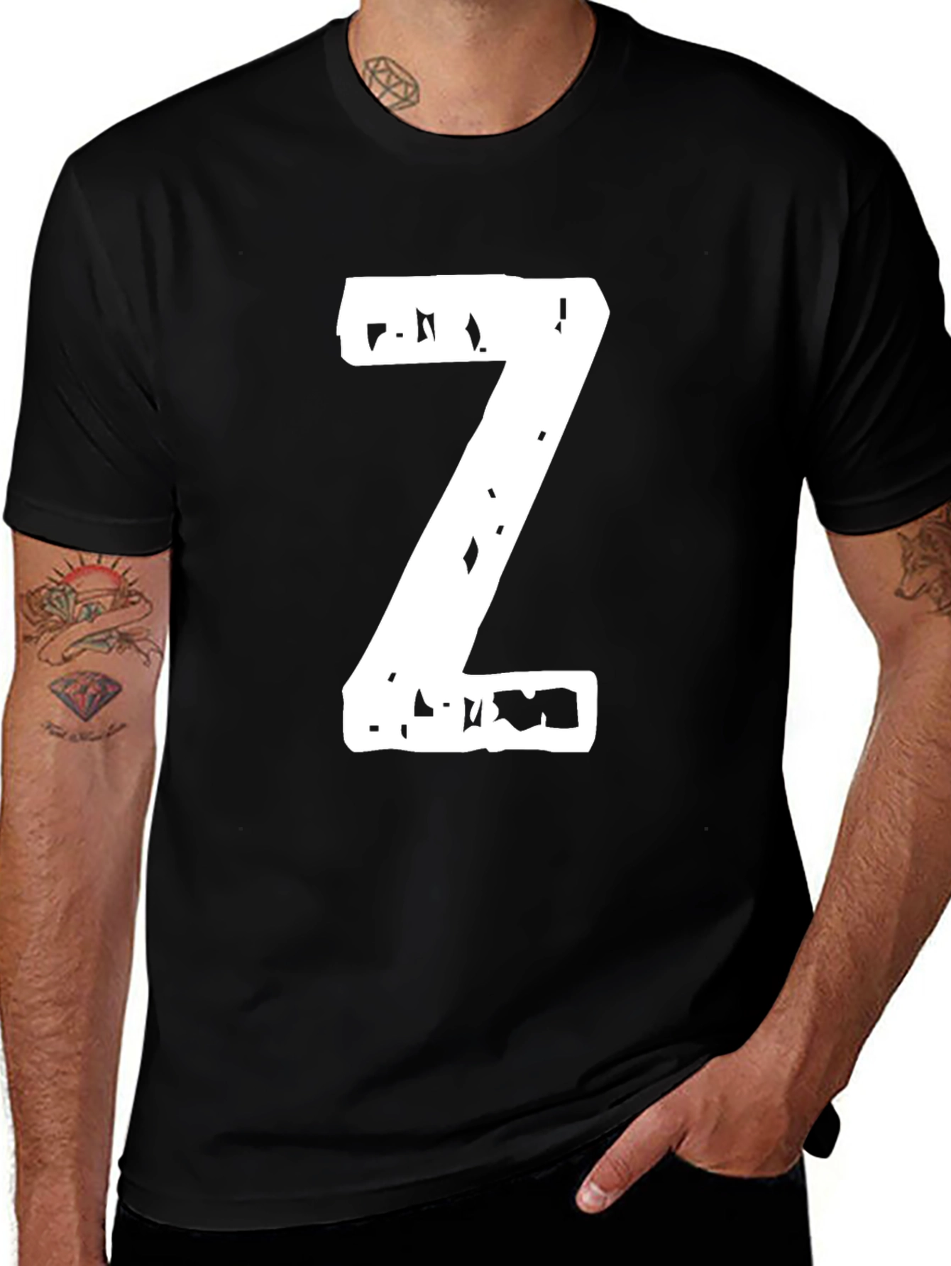 Variant 14 of Bold 'Z' Graphic Tee - Black Casual Shirt