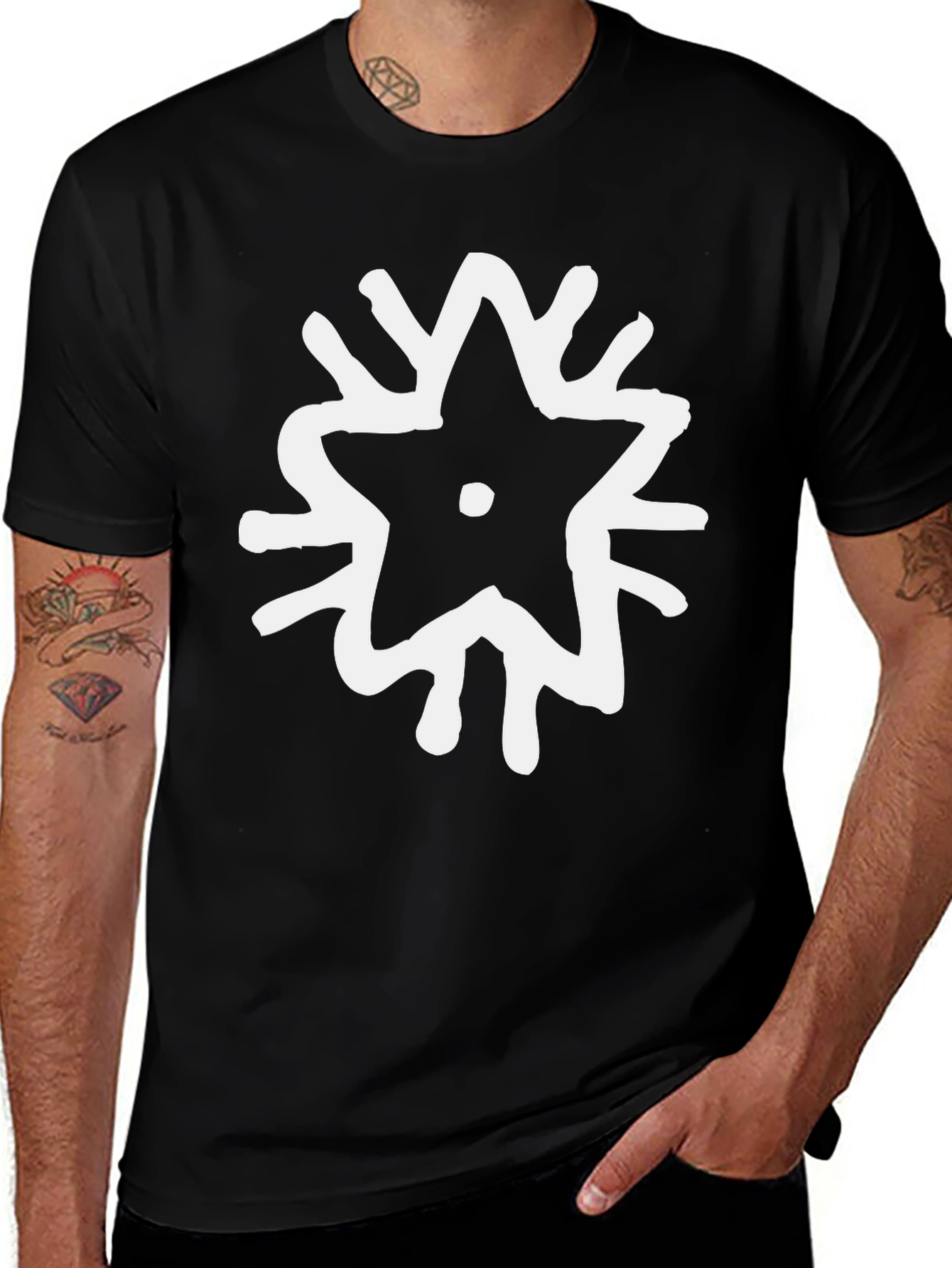 Variant 28 of Abstract Star Graphic Tee - Black