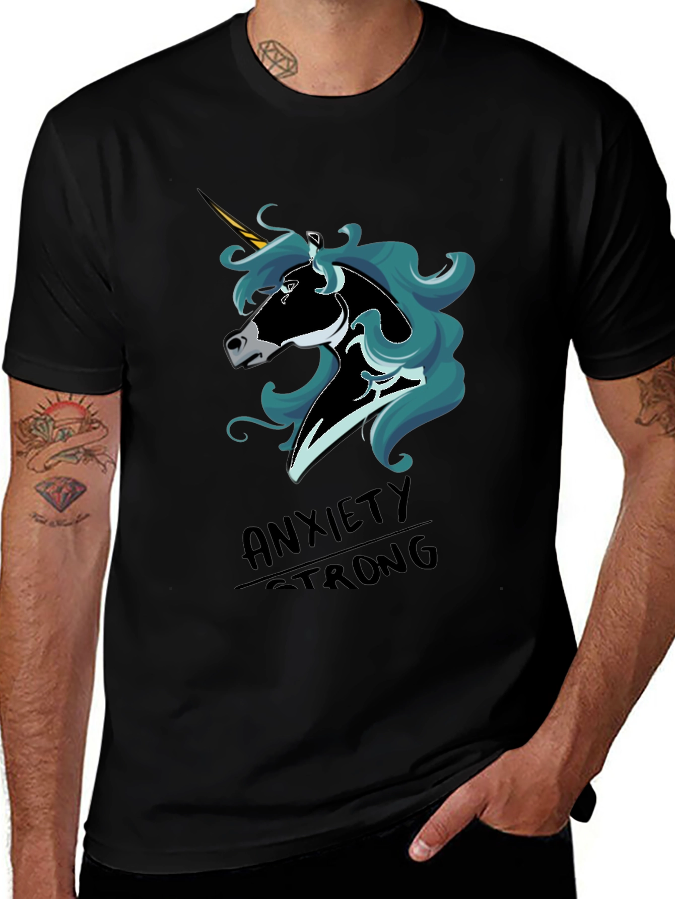 Variant 29 of Anxiety Strong Unicorn Graphic T-Shirt