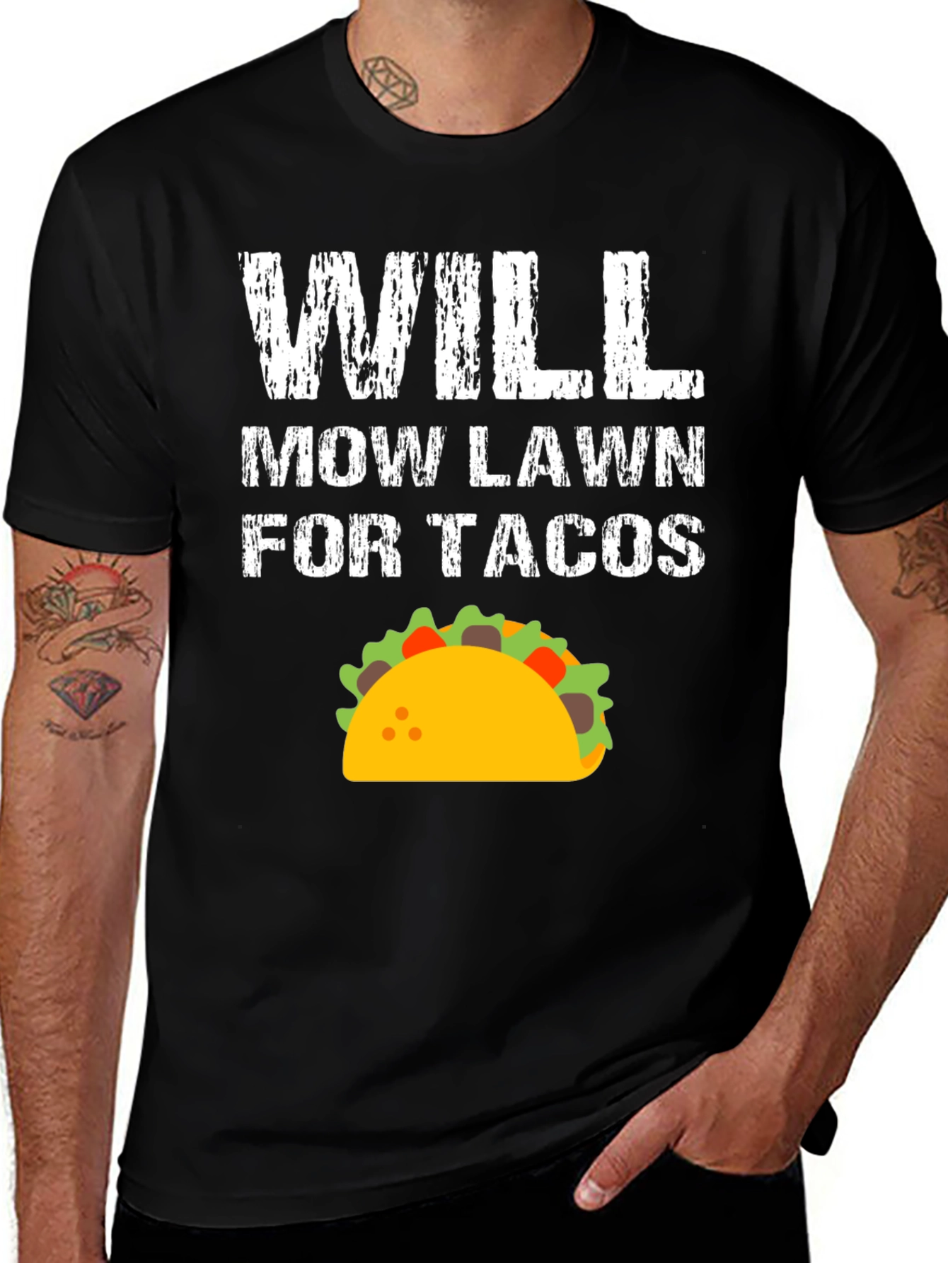 Variant 29 of Will Mow Lawn For Tacos Graphic Tee