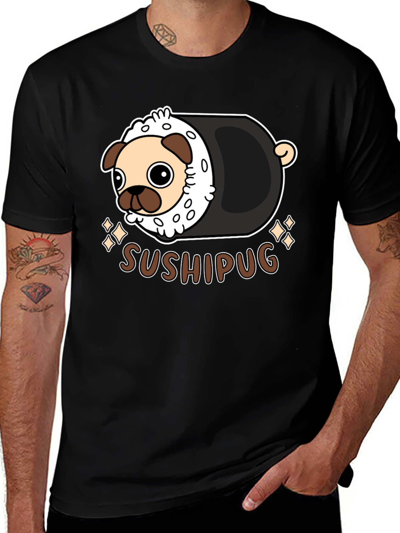 Variant 10 of Sushi Pug Graphic T-Shirt