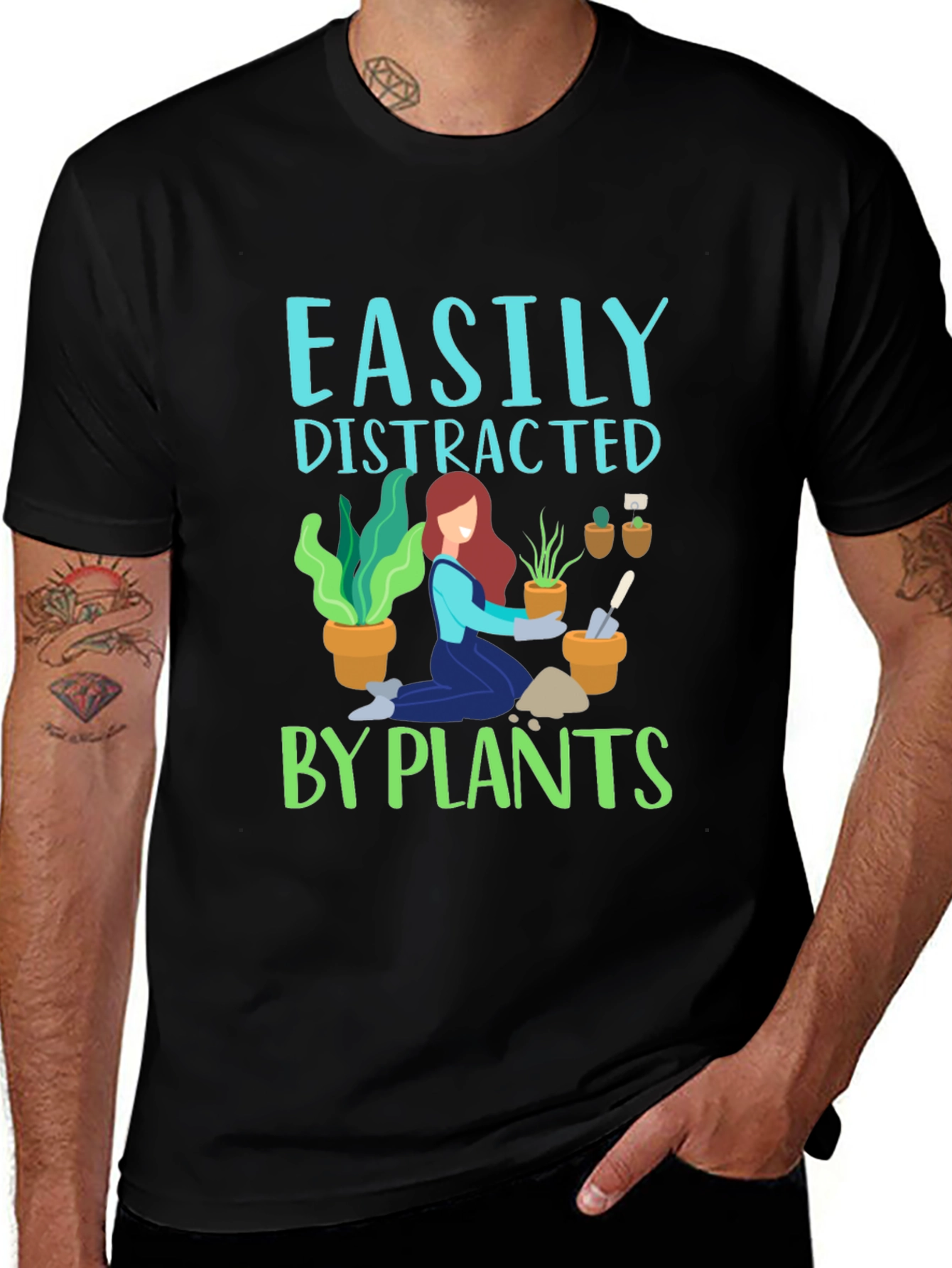 Variant 8 of Easily Distracted by Plants Graphic T-Shirt