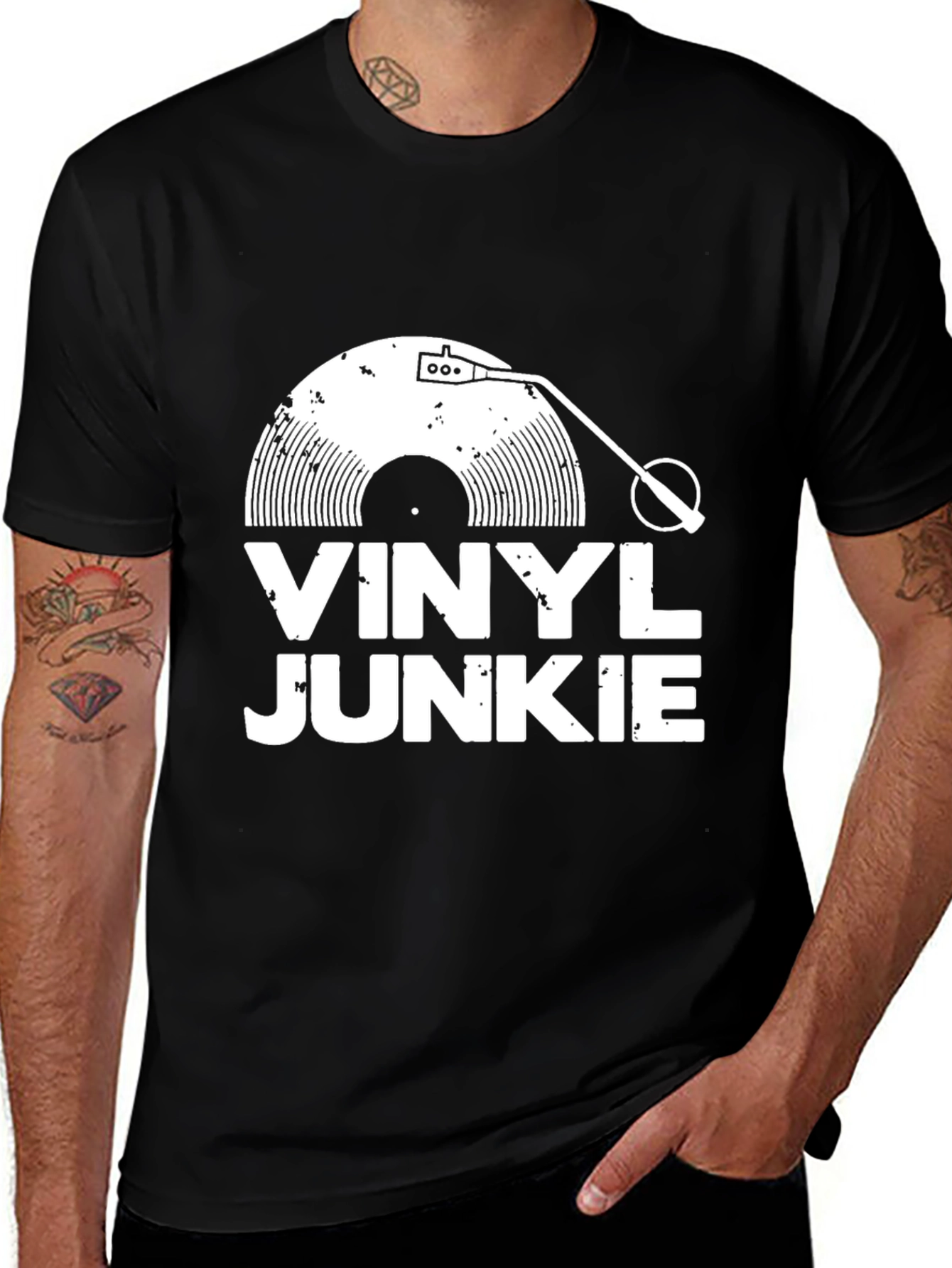 Variant 11 of Vinyl Junkie Graphic Tee - Music Lover's T-Shirt