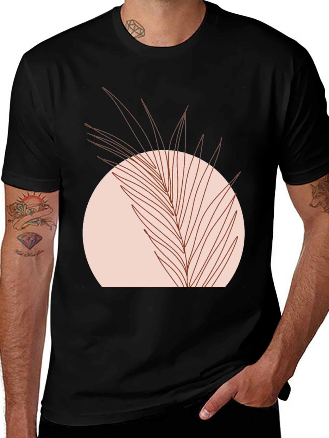 Variant 6 of Minimalist Palm T-Shirt - Organic Cotton Blend