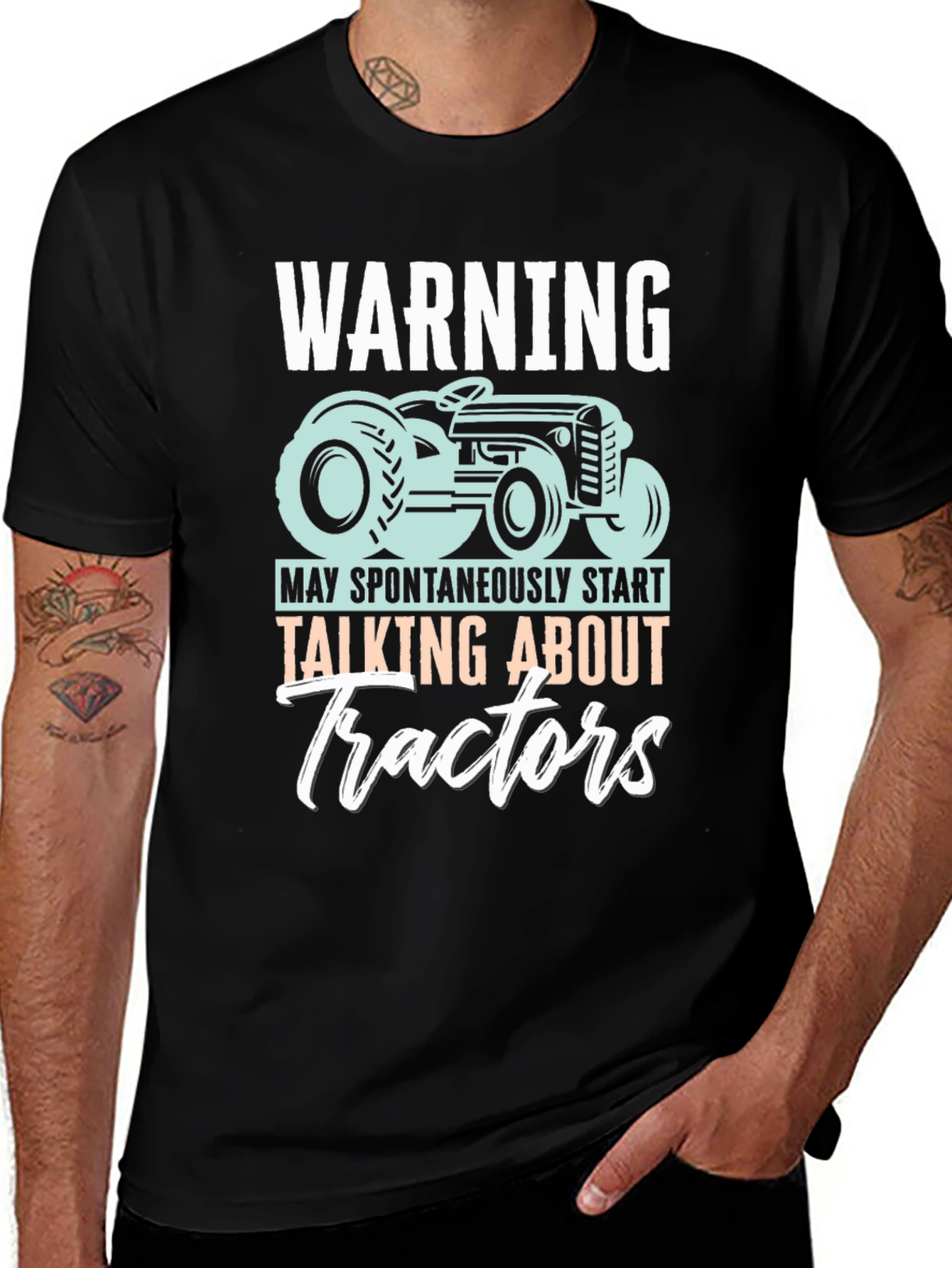 Variant 24 of Warning Tractors Graphic T-Shirt