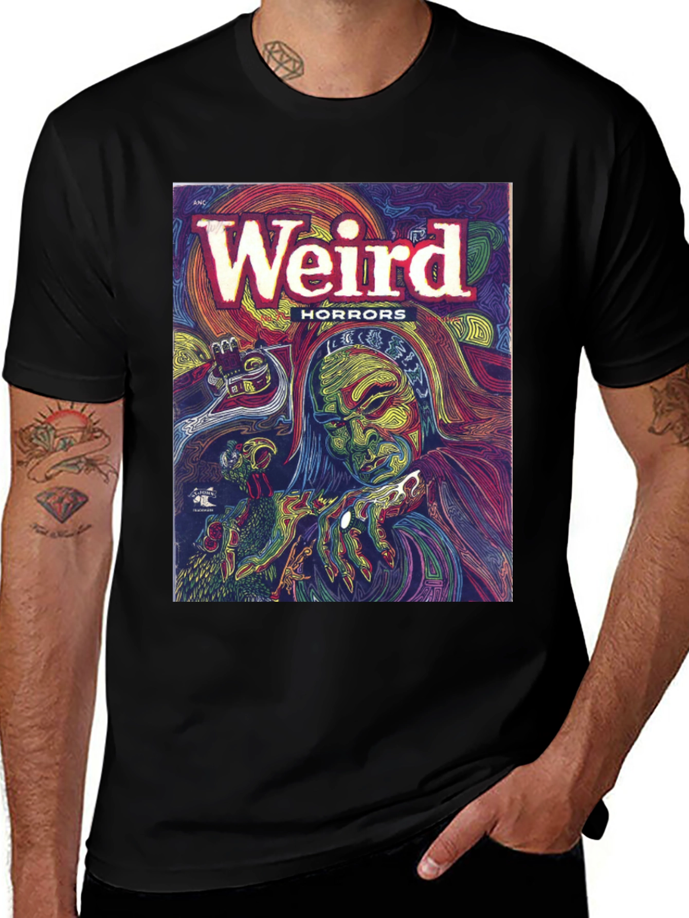 Weird Horrors Graphic Tee - Retro Comic Book Shirt