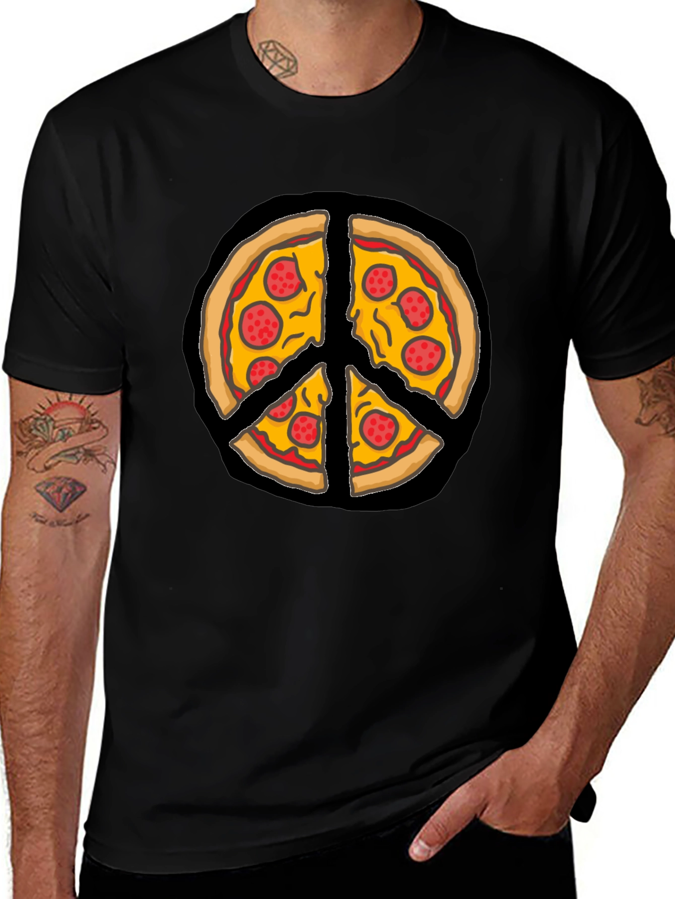 Variant 10 of Pizza Peace Sign Graphic T-Shirt