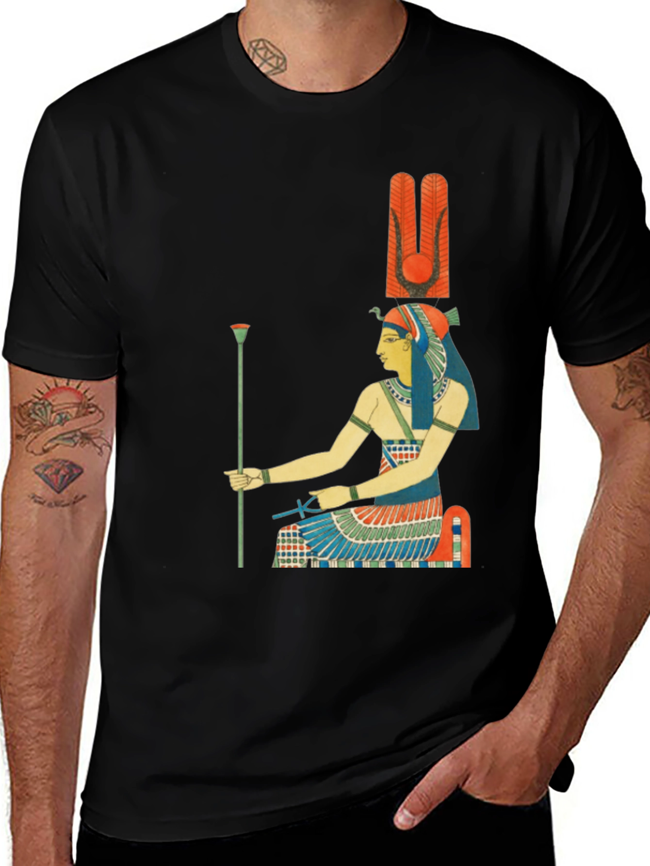 Variant 11 of Egyptian Goddess Black T-Shirt