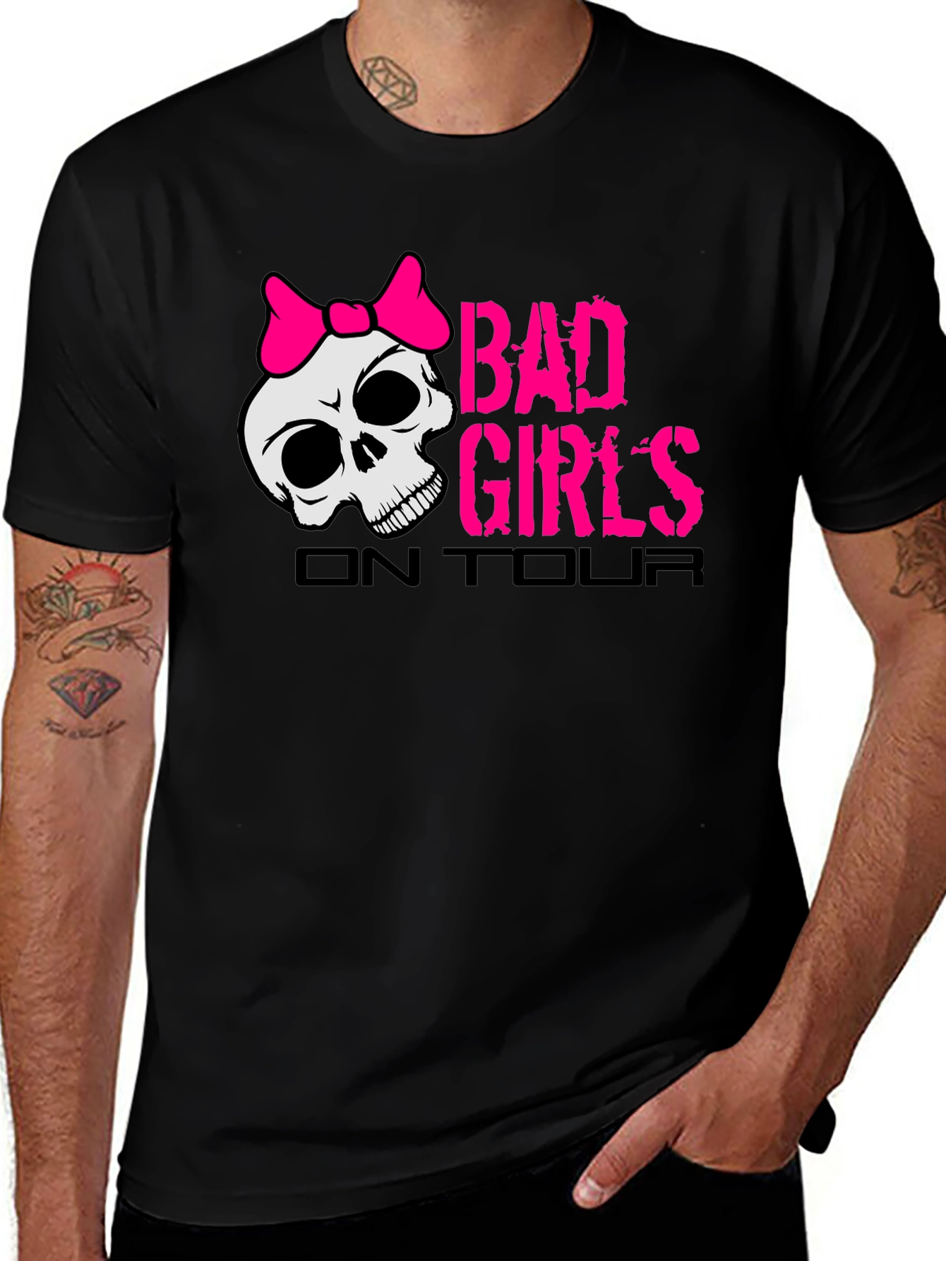 Bad Girls On Tour T-Shirt - Skull Graphic Tee