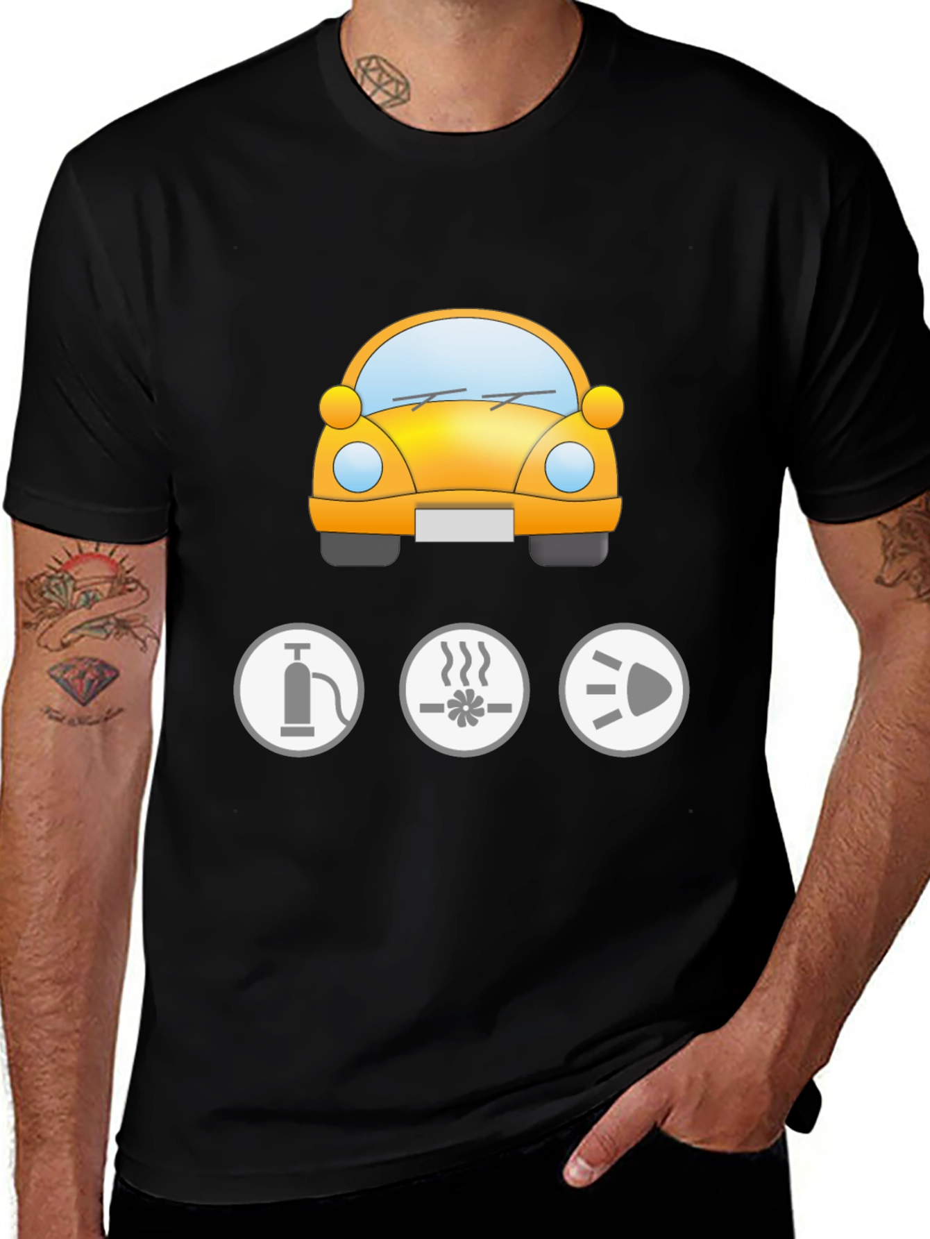 Car & Features Graphic Tee - Unique Auto Enthusiast T-Shirt