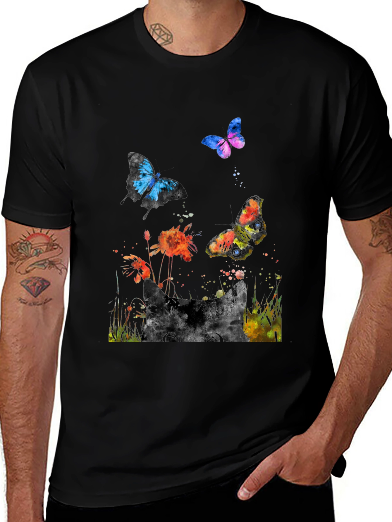 Variant 10 of Watercolor Butterfly Graphic T-Shirt