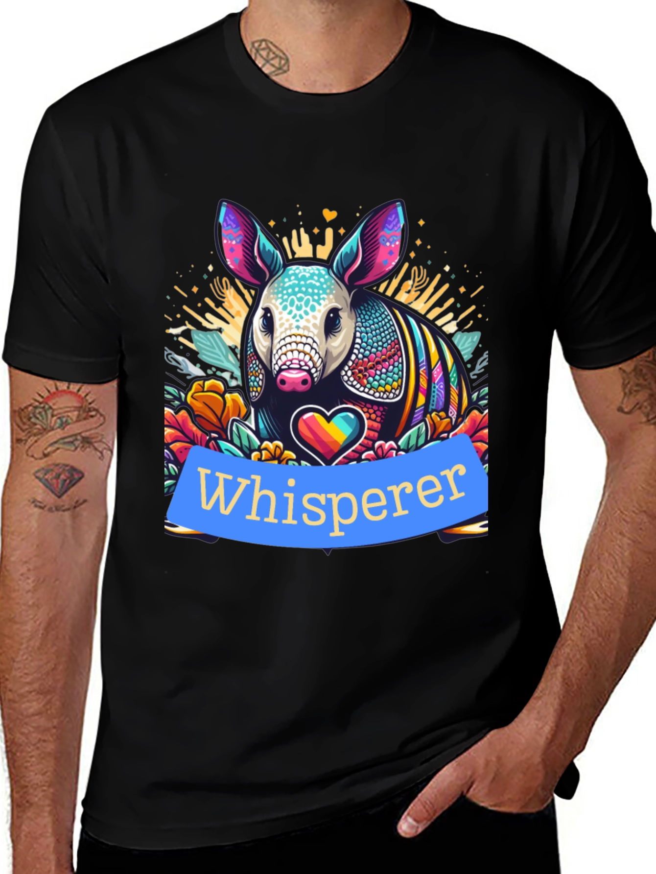 Variant 7 of Armadillo Whisperer Graphic Tee - Unique Design
