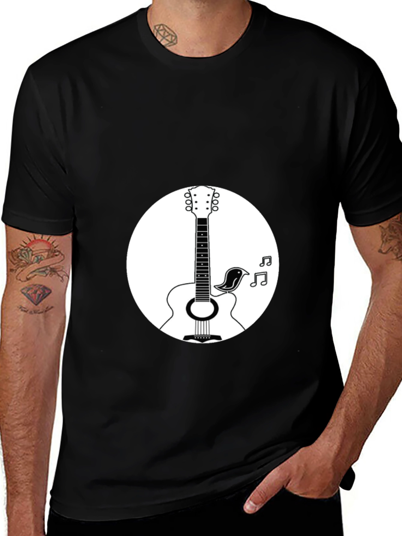 Variant 20 of Acoustic Guitar & Bird Graphic T-Shirt