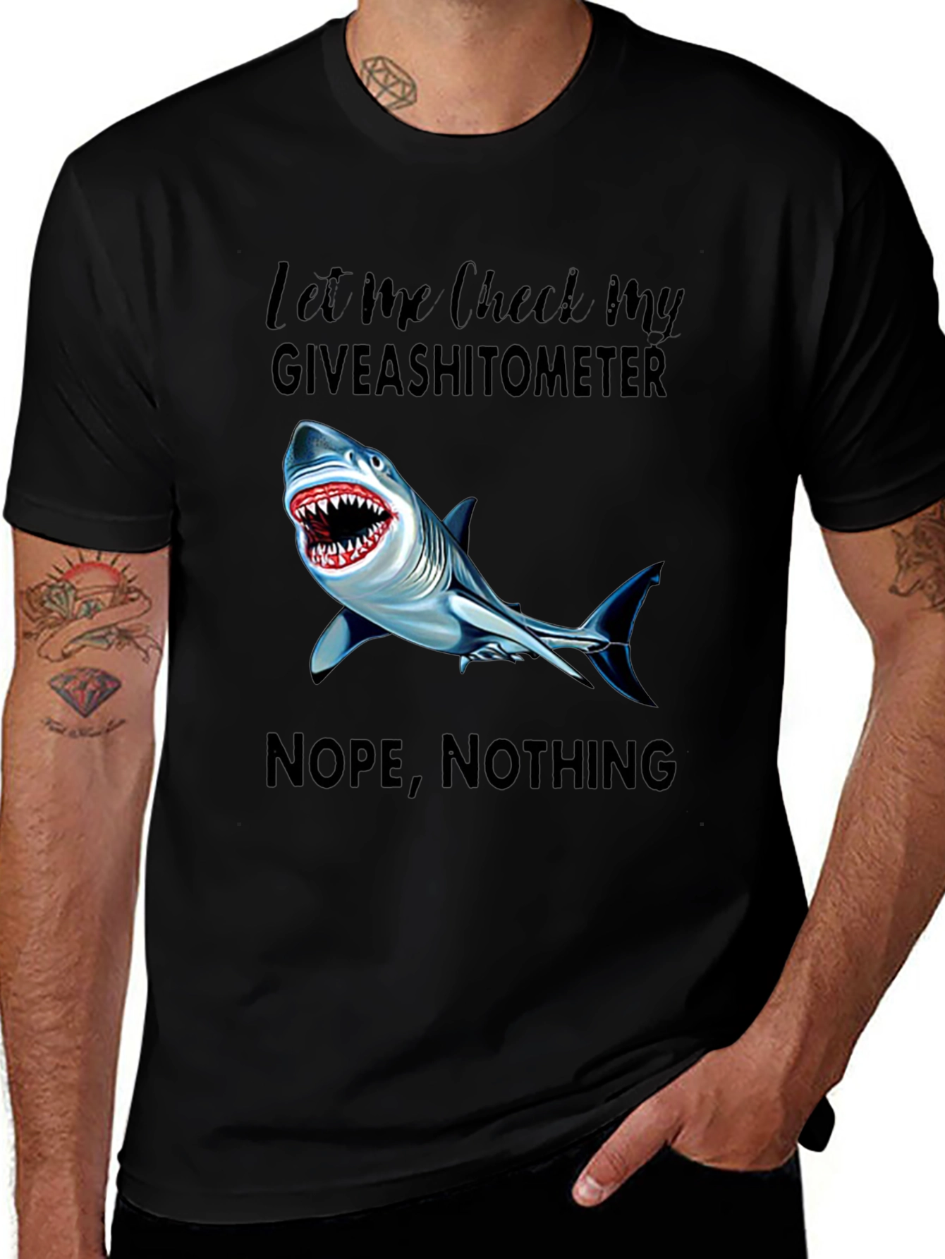 Variant 21 of Shark Giveashitometer Graphic T-Shirt