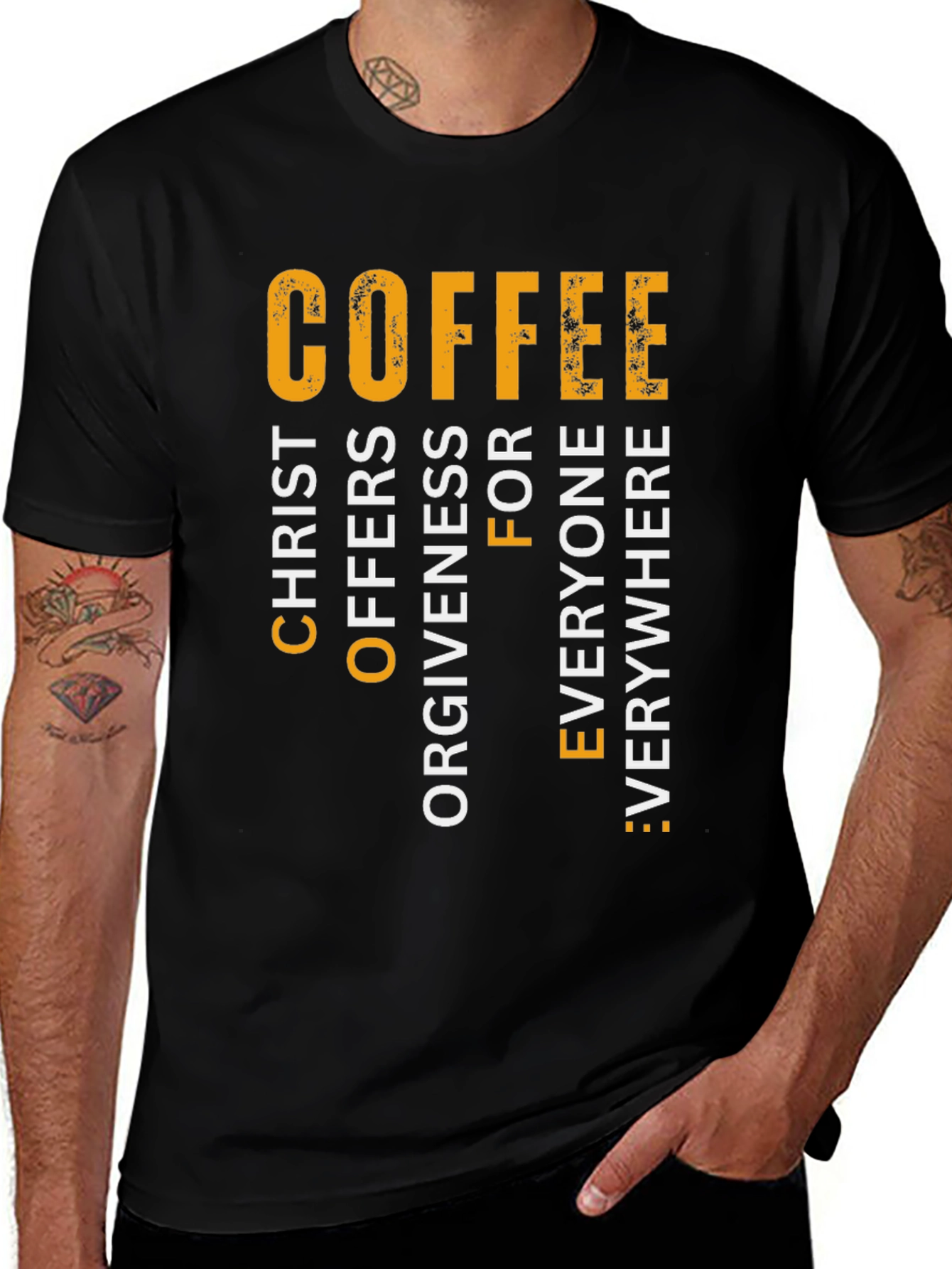 Variant 7 of Coffee Christ Offers Forgiveness T-Shirt