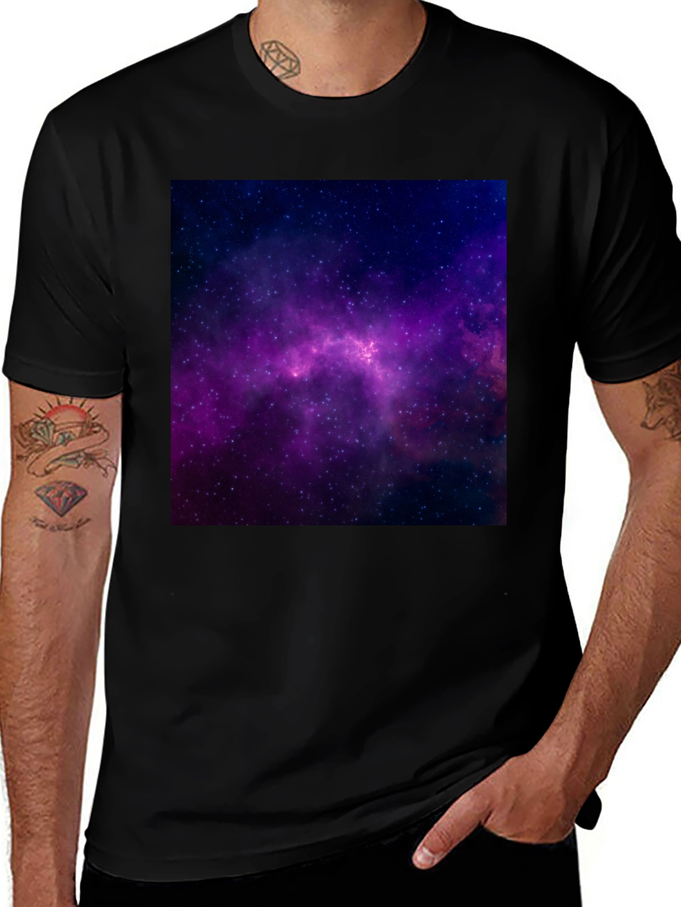 Variant 6 of Galaxy Print Black T-Shirt