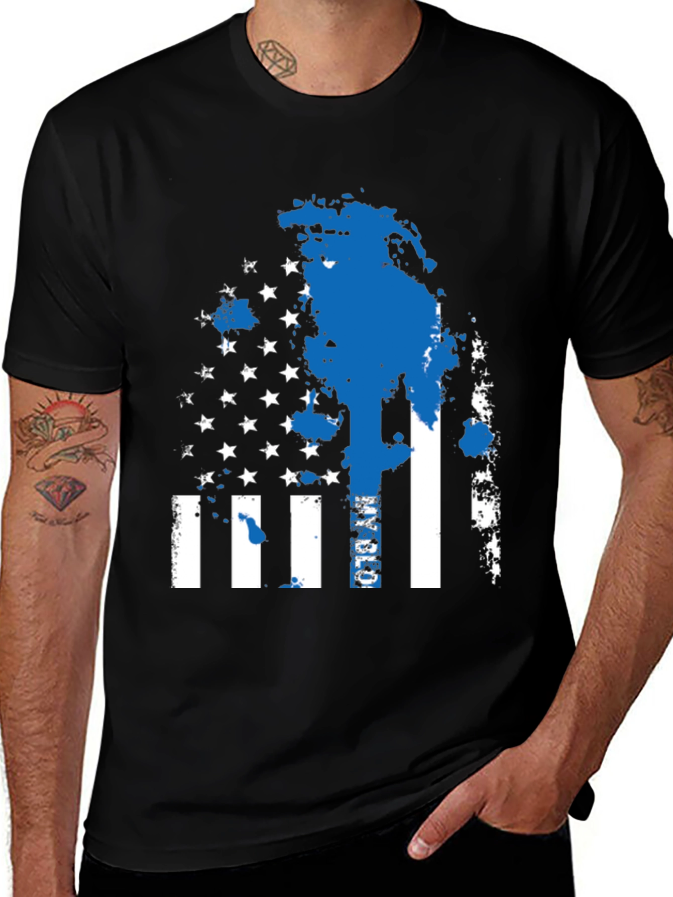 Variant 5 of American Flag Thin Blue Line Men's T-Shirt