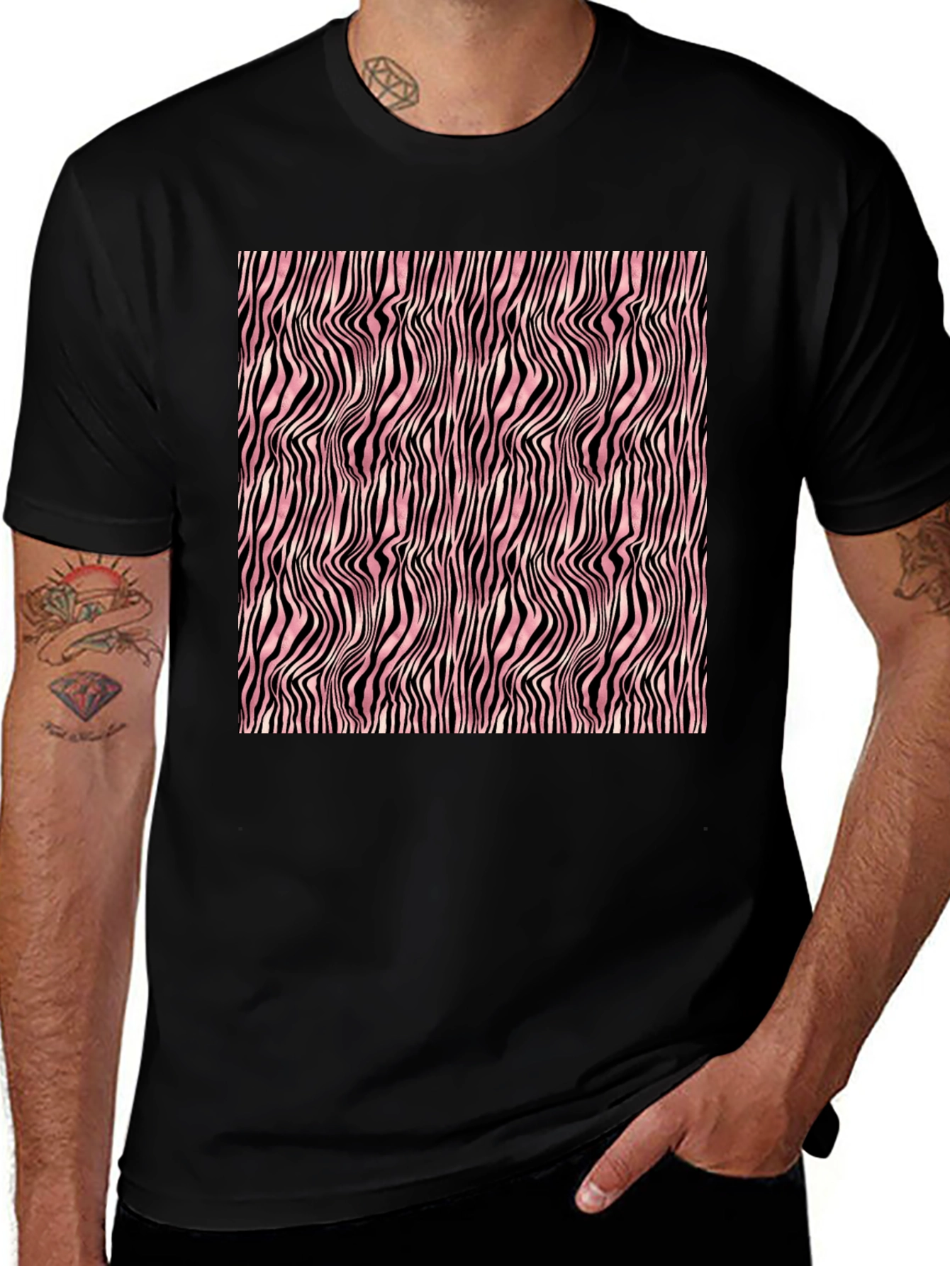 Variant 26 of Abstract Zebra Stripe Pattern T-Shirt