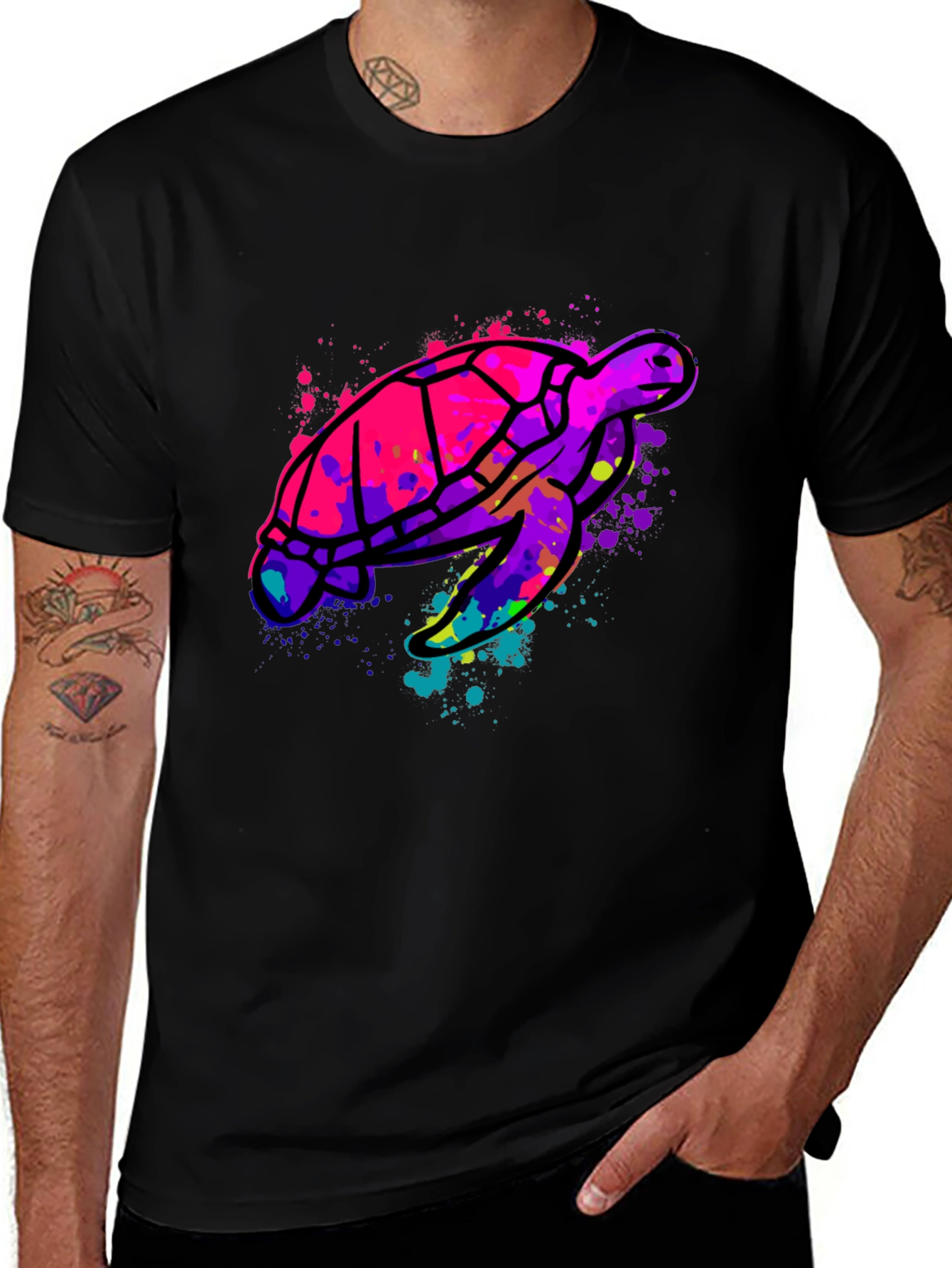 Variant 16 of Vibrant Turtle Graphic T-Shirt - Artistic Design