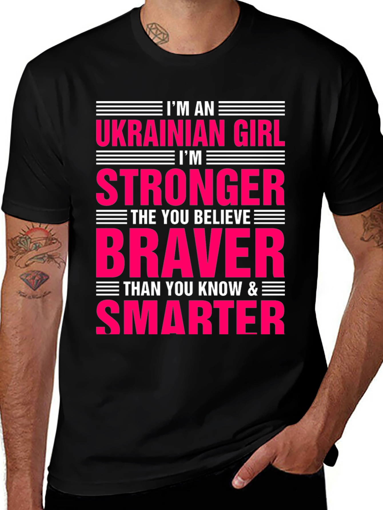 Ukrainian Girl Stronger Braver Smarter T-Shirt