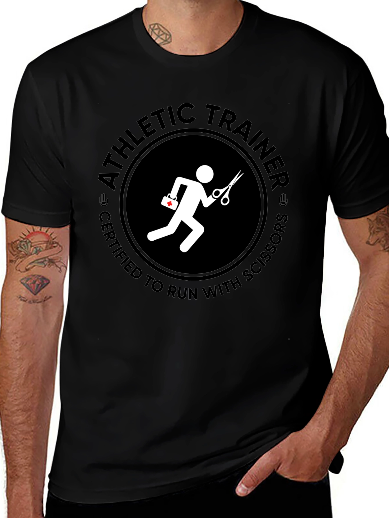 Athletic Trainer Certified to Run with Scissors T-Shirt