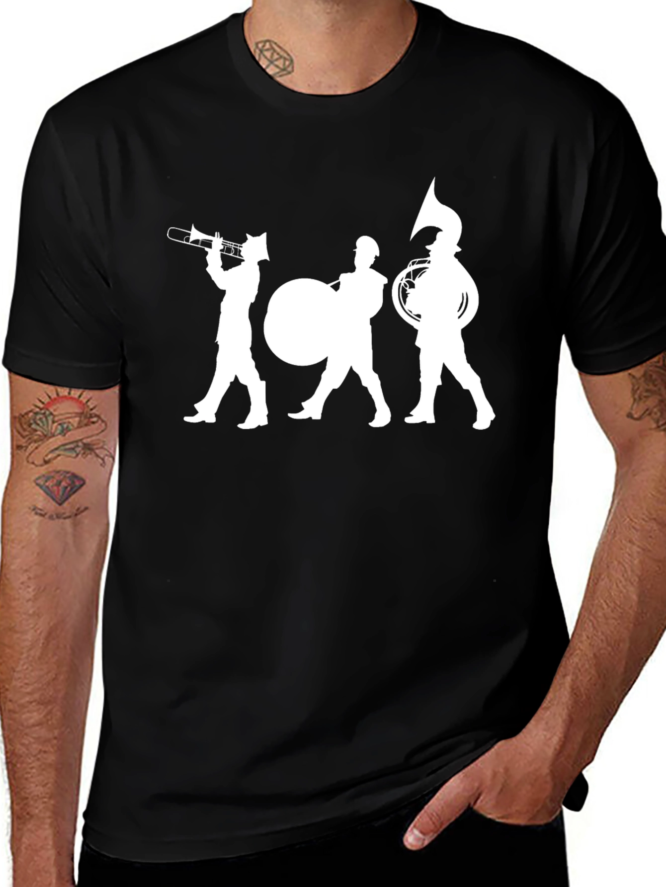 Variant 7 of Marching Band Silhouette Black T-Shirt