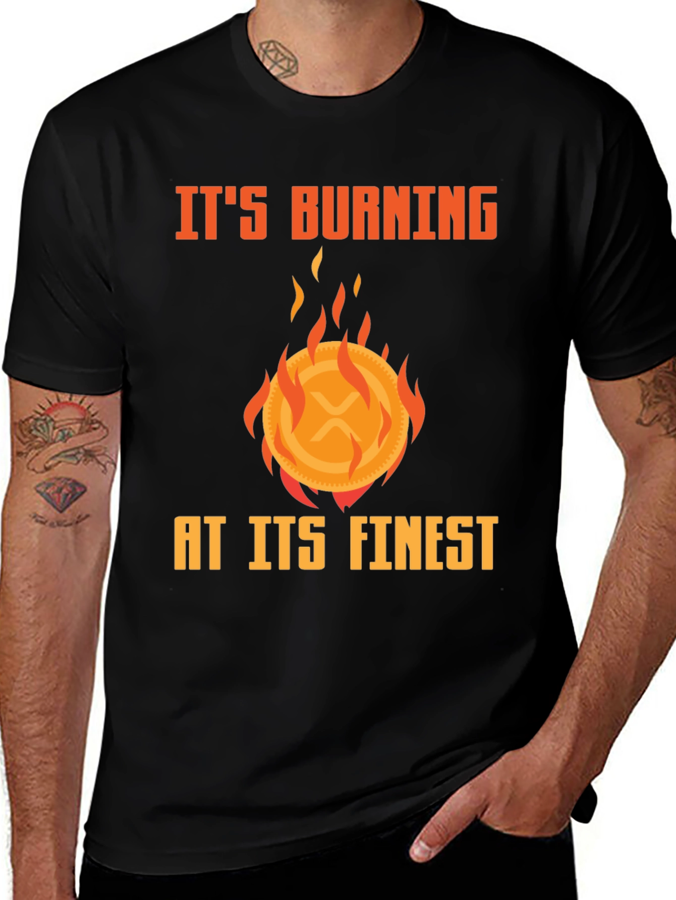 Variant 5 of Burning Cryptocurrency T-Shirt