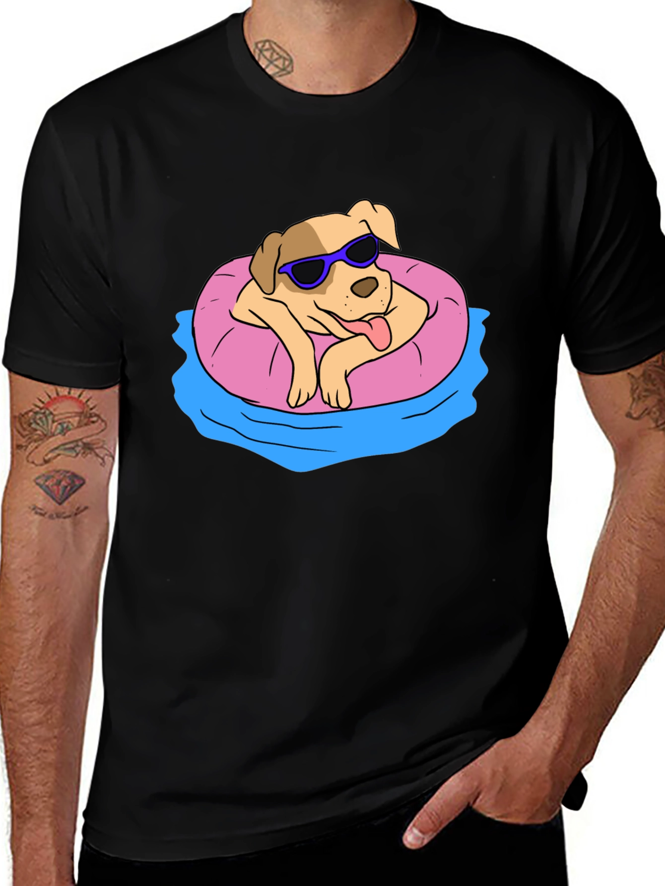 Variant 20 of Cool Dog in Pool Float T-Shirt
