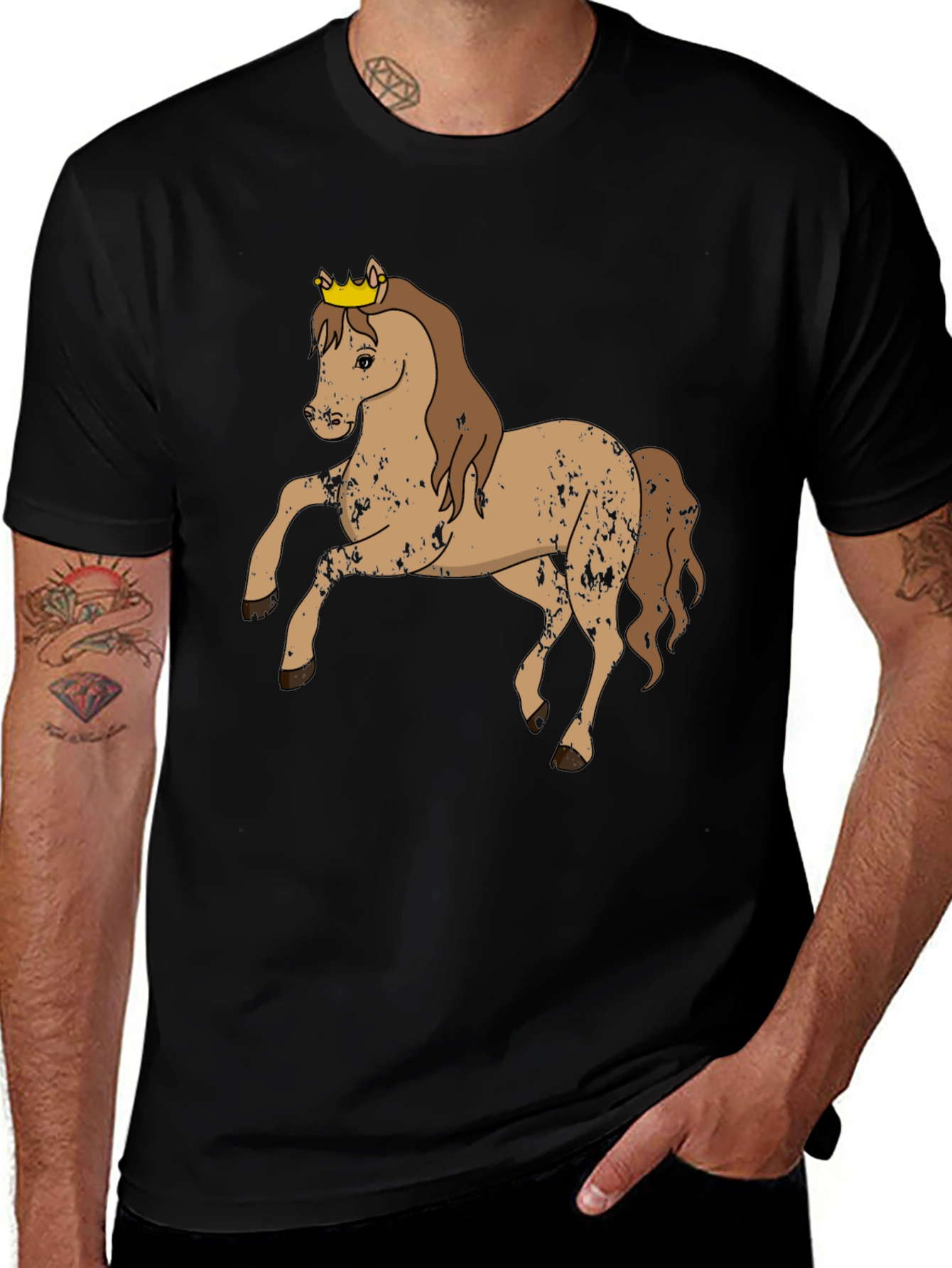 Variant 28 of Horse Wearing Crown Graphic Tee