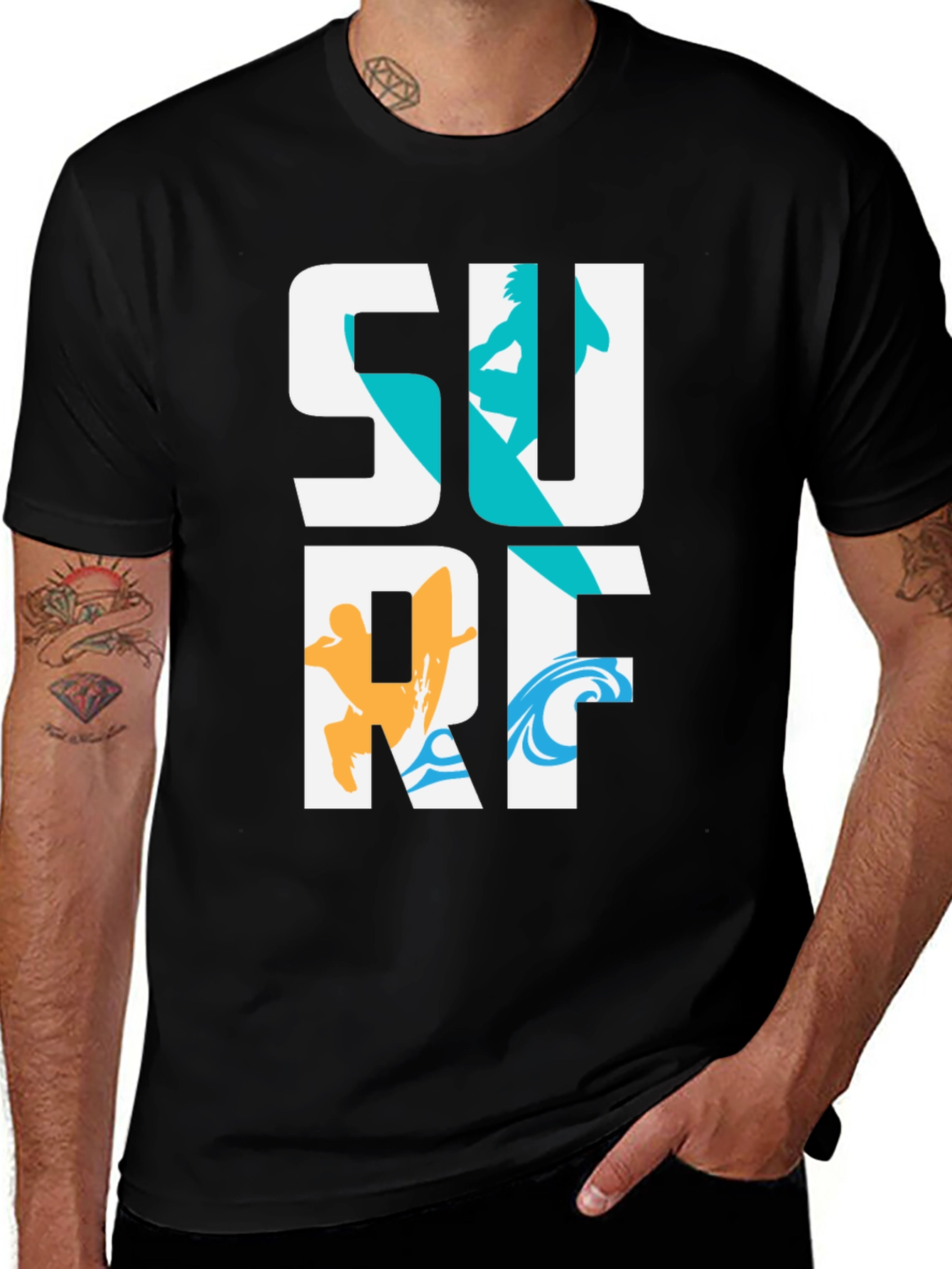 Variant 29 of Surf Graphic Tee - Cool Surfer T-Shirt