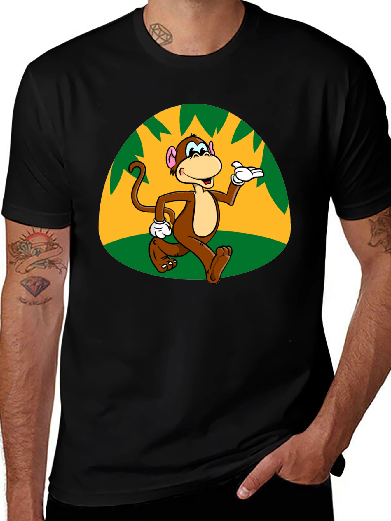 Variant 2 of Cartoon Monkey Graphic T-Shirt