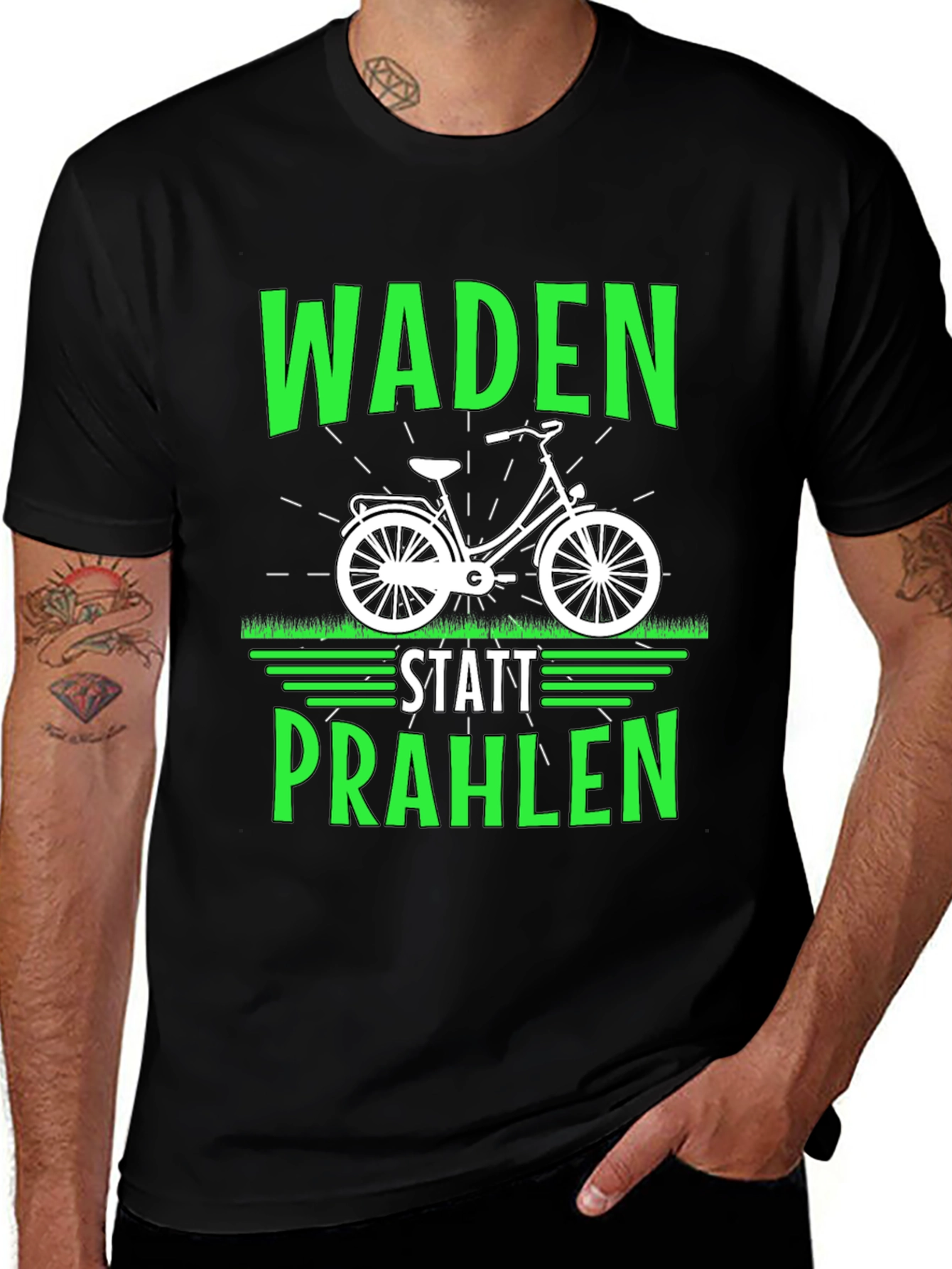 Variant 2 of Waden Statt Prahlen Bike Graphic Tee