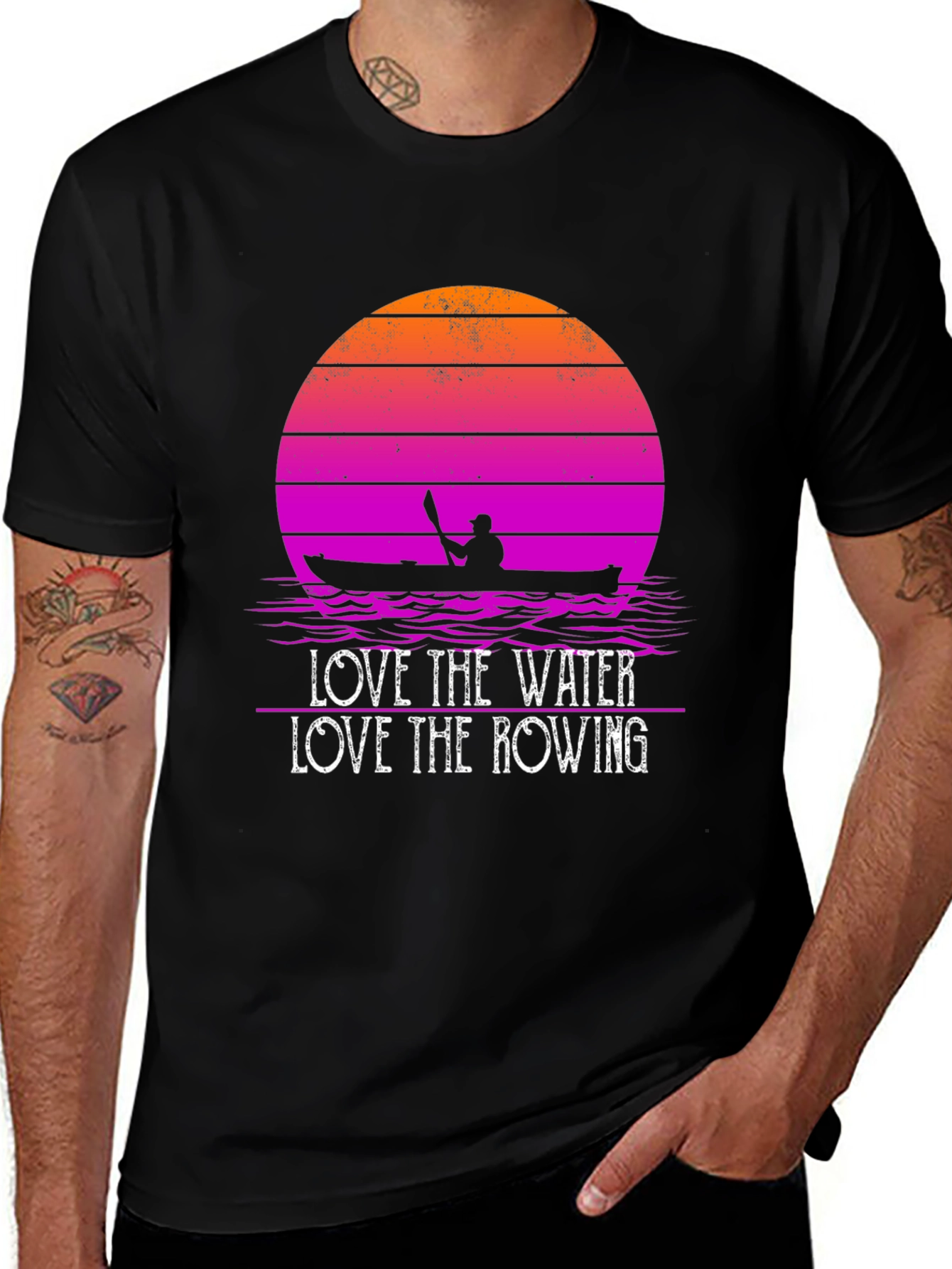 Variant 23 of Love the Water, Rowing Graphic T-Shirt