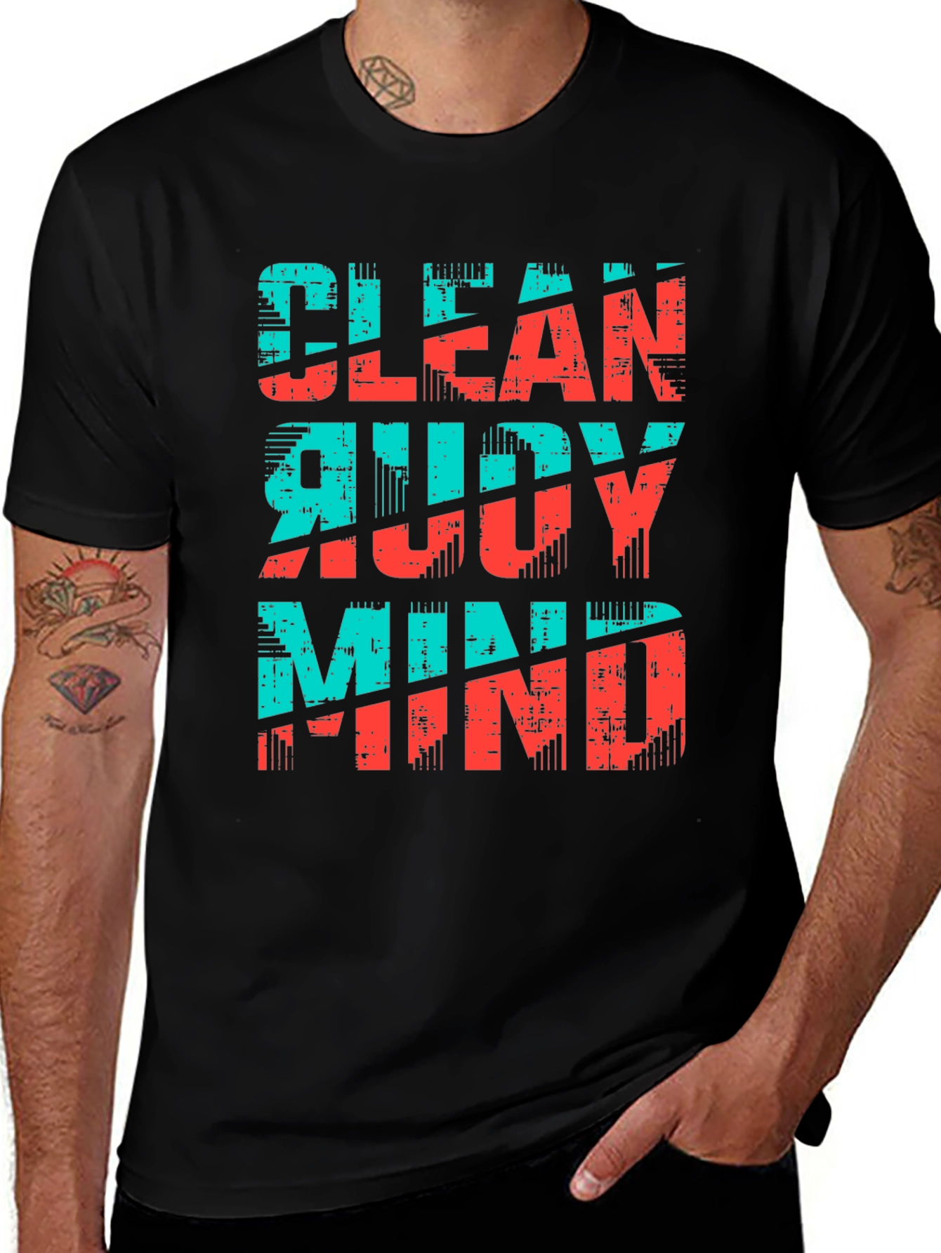 Variant 9 of Clean Body, Mind T-Shirt - Graphic Print