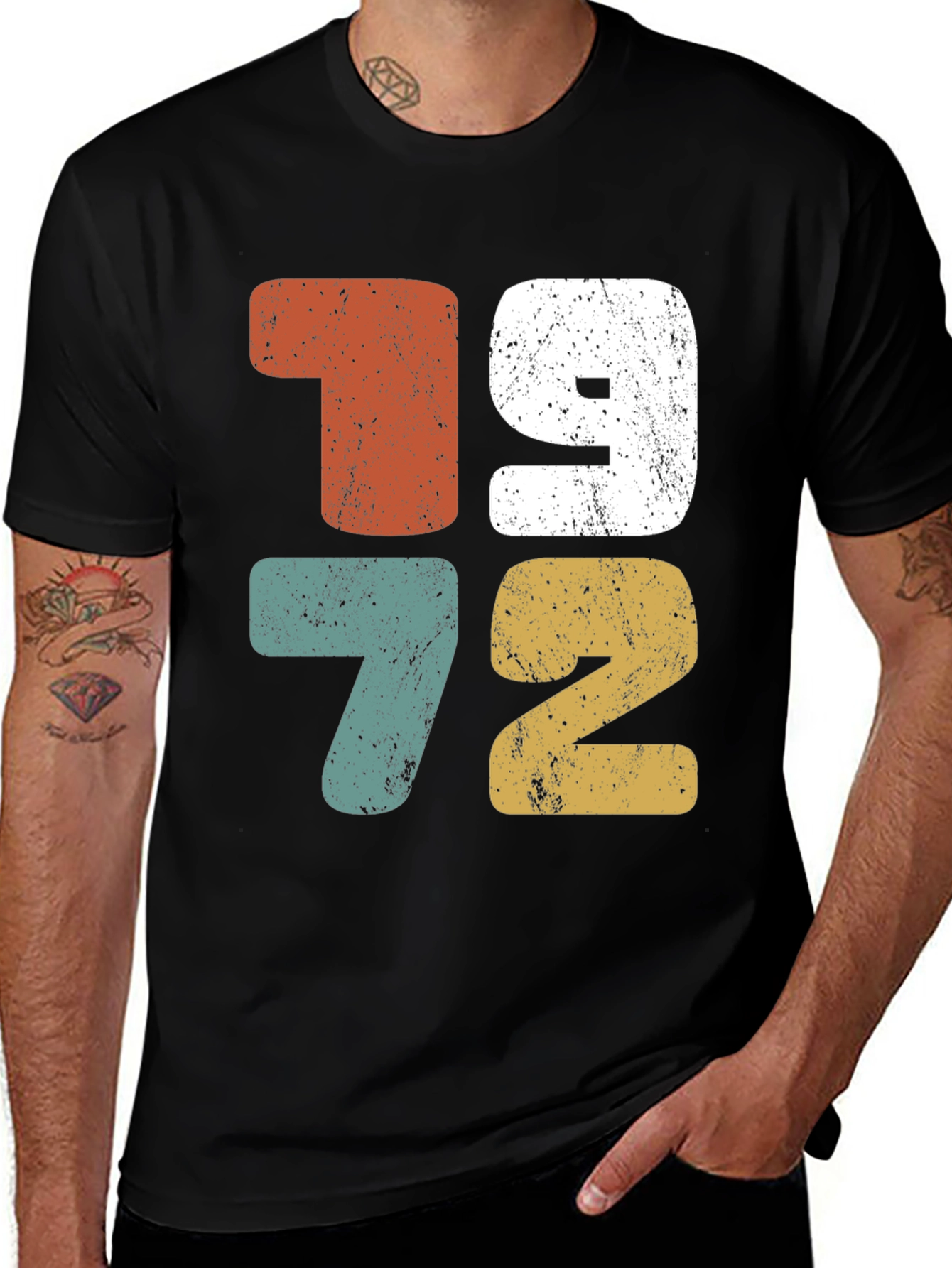 Variant 2 of Retro 1972 Graphic Tee - Vintage Style Birthday Shirt