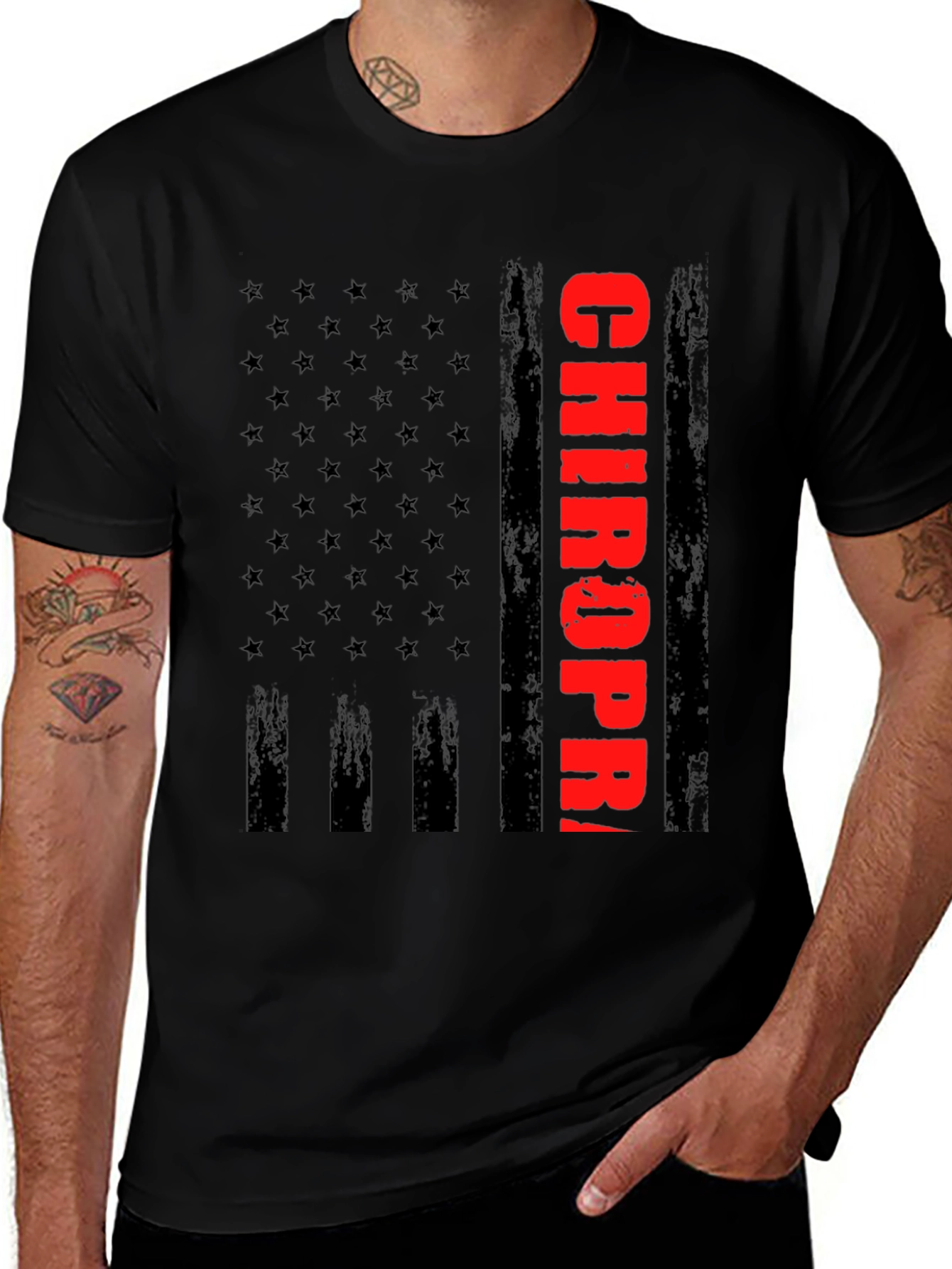 Variant 11 of Chiropractor Flag Graphic T-Shirt