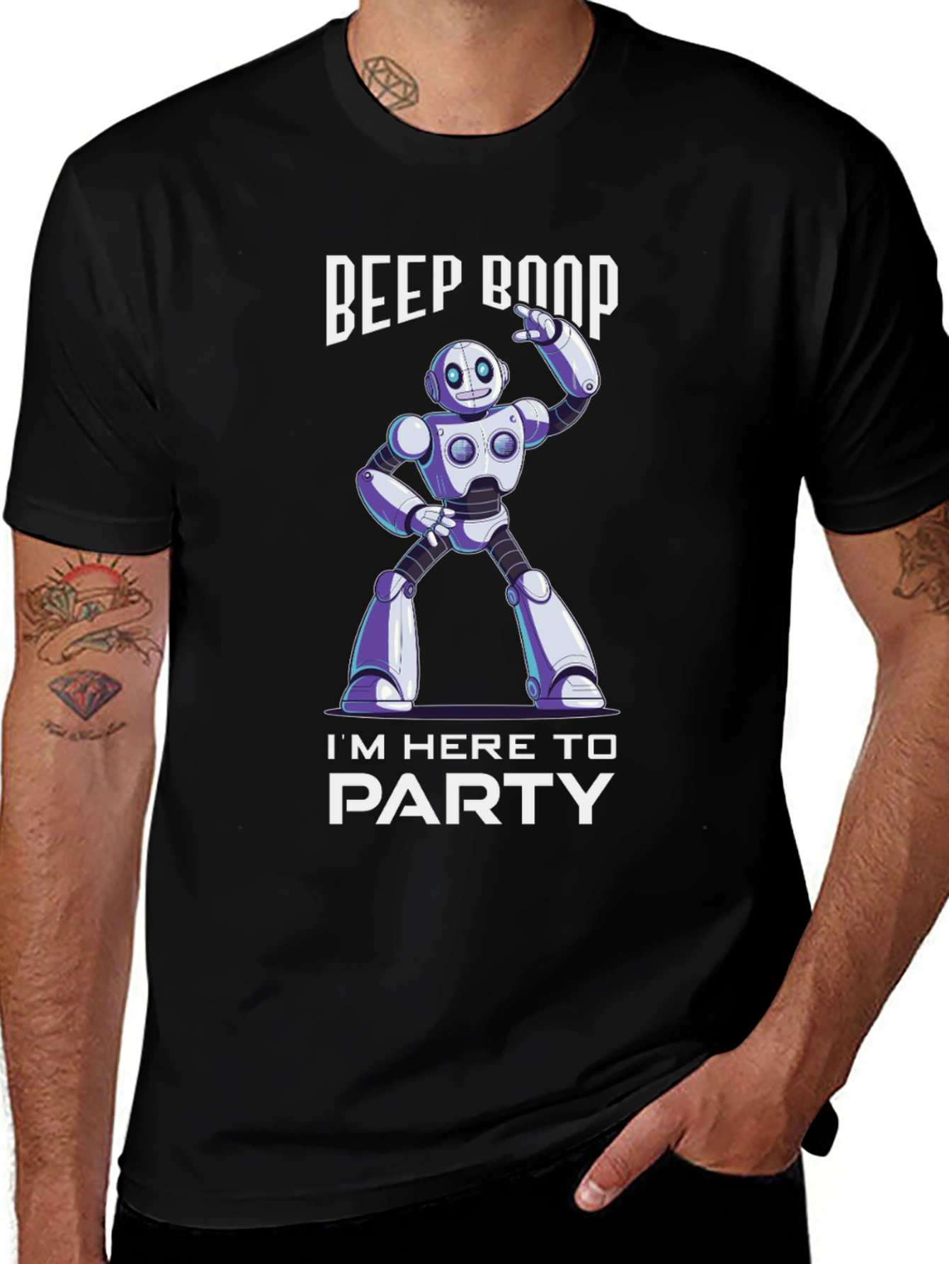 Variant 2 of Beep Boop Robot Party Graphic Tee