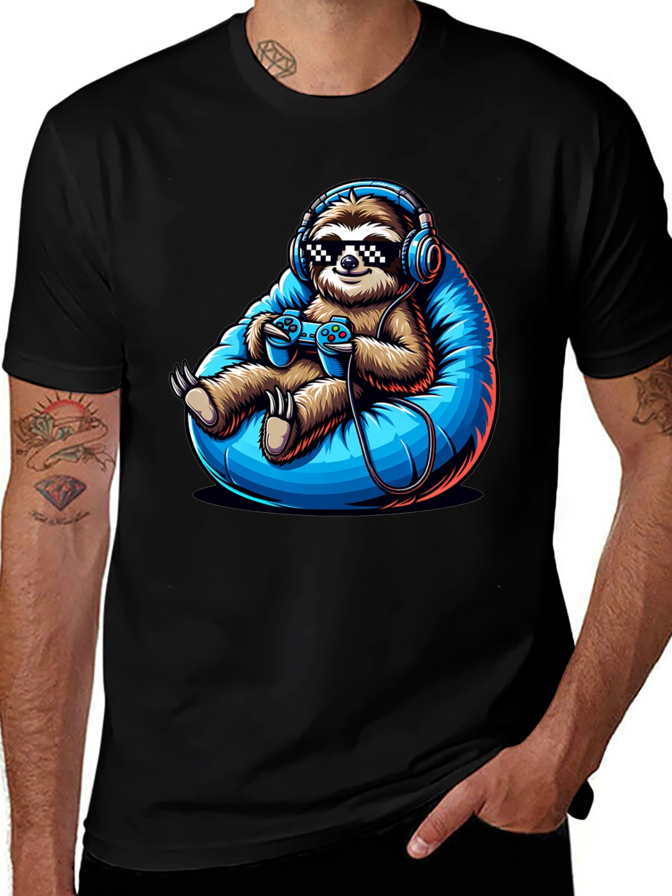 Variant 7 of Gamer Sloth T-Shirt - Chill Style