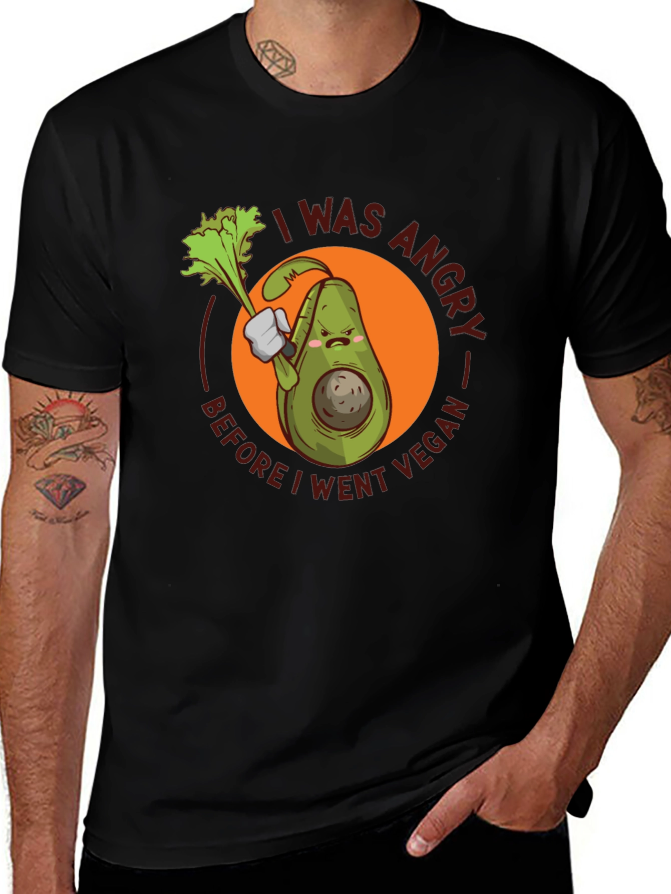 Variant 23 of Angry Vegan Avocado T-Shirt