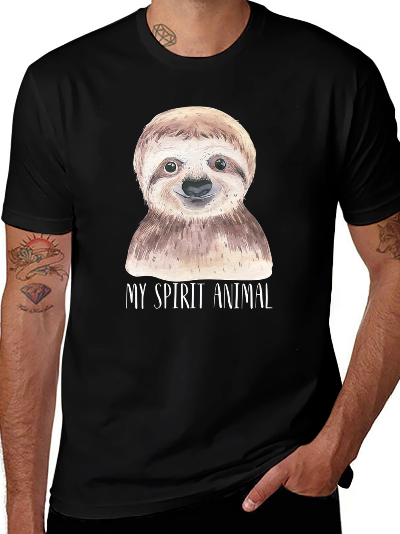 Variant 29 of Sloth Spirit Animal Graphic Tee - Relaxed Fit