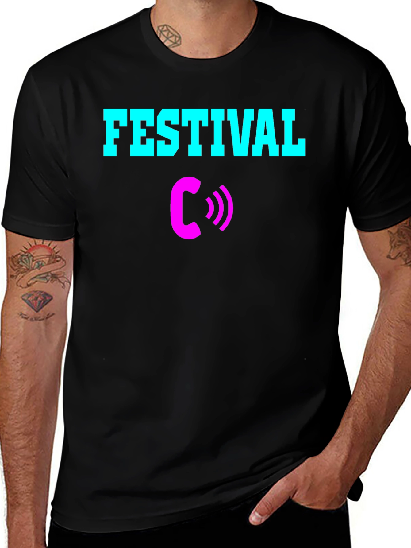 Variant 3 of Festival Calling T-Shirt - Black