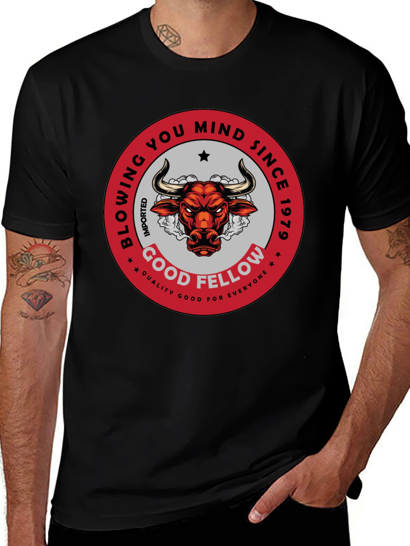 Variant 15 of Good Fellow Bull T-Shirt - Blow Your Mind