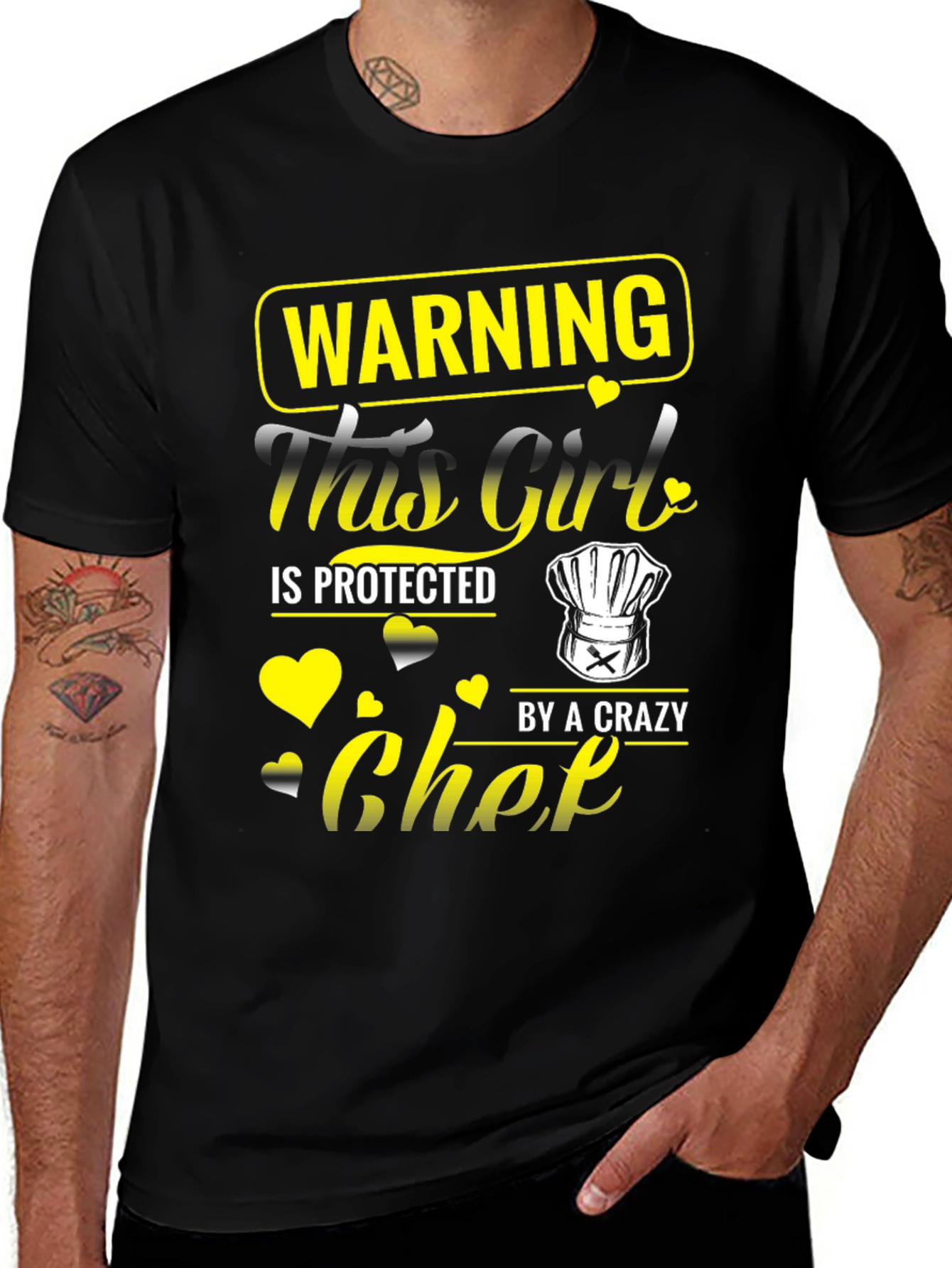 Warning Protected by a Crazy Chef T-Shirt