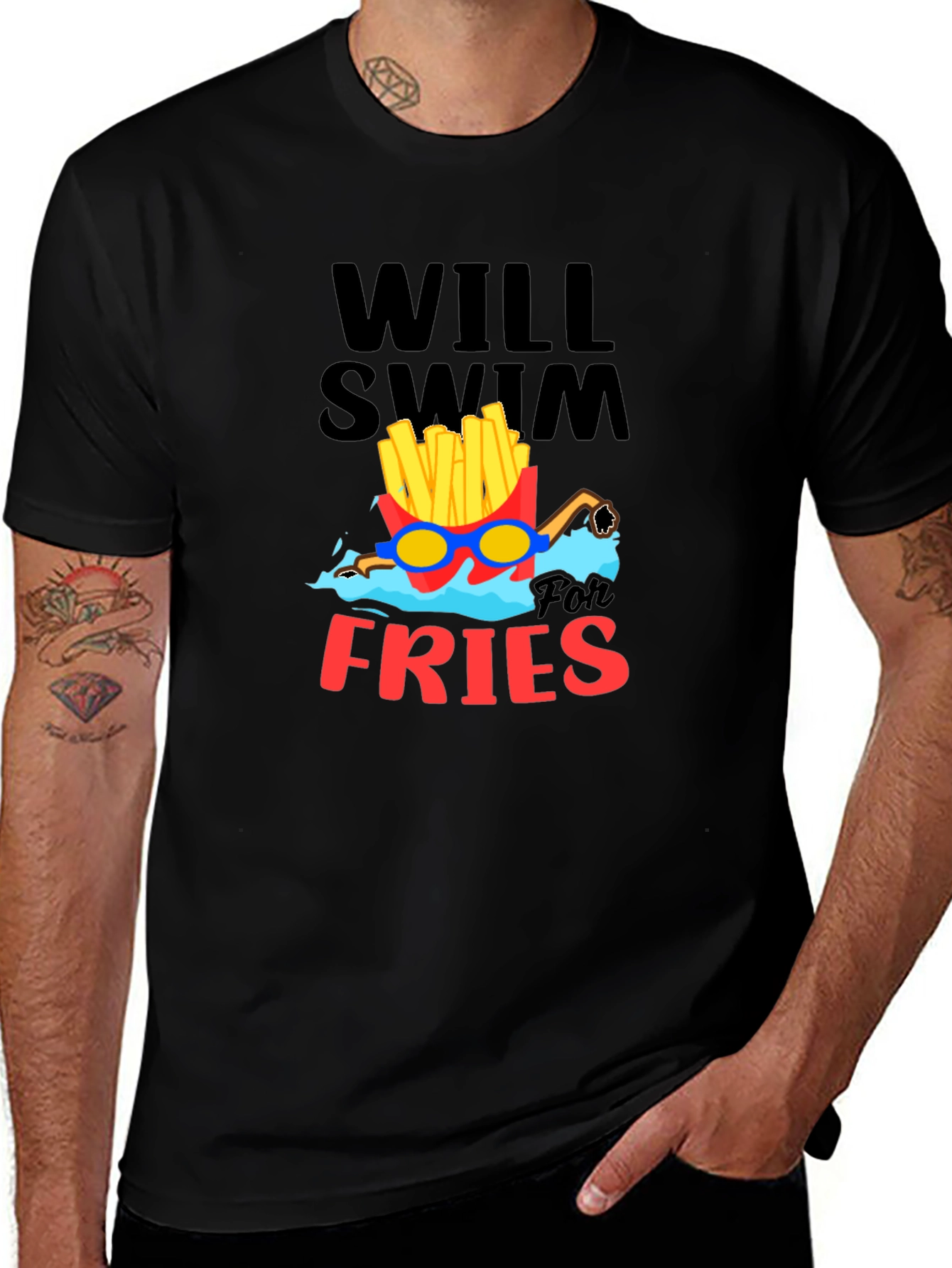 Variant 5 of Will Swim For Fries T-Shirt