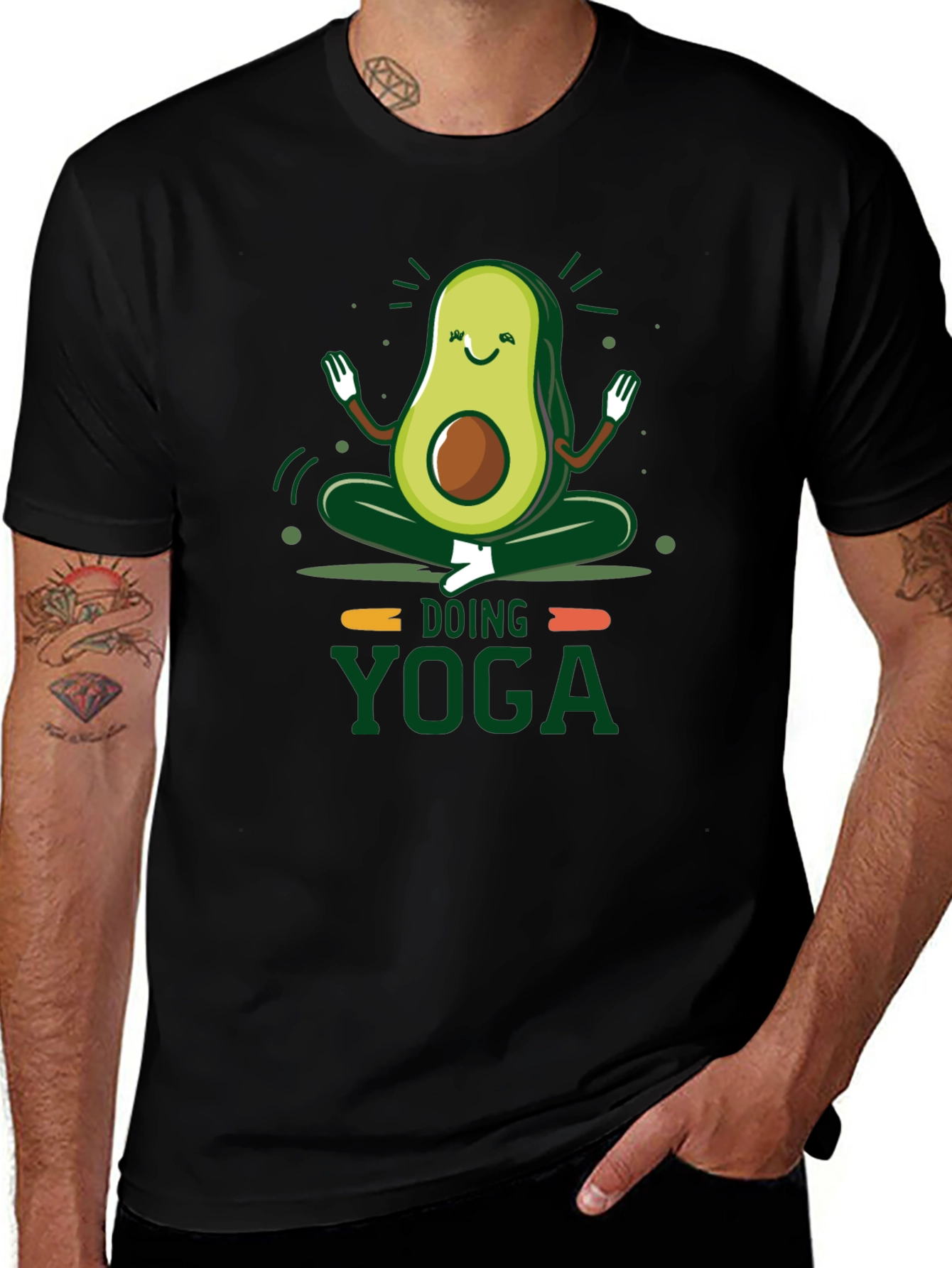Variant 13 of Avocado Yoga T-Shirt - Meditating Foodie Tee