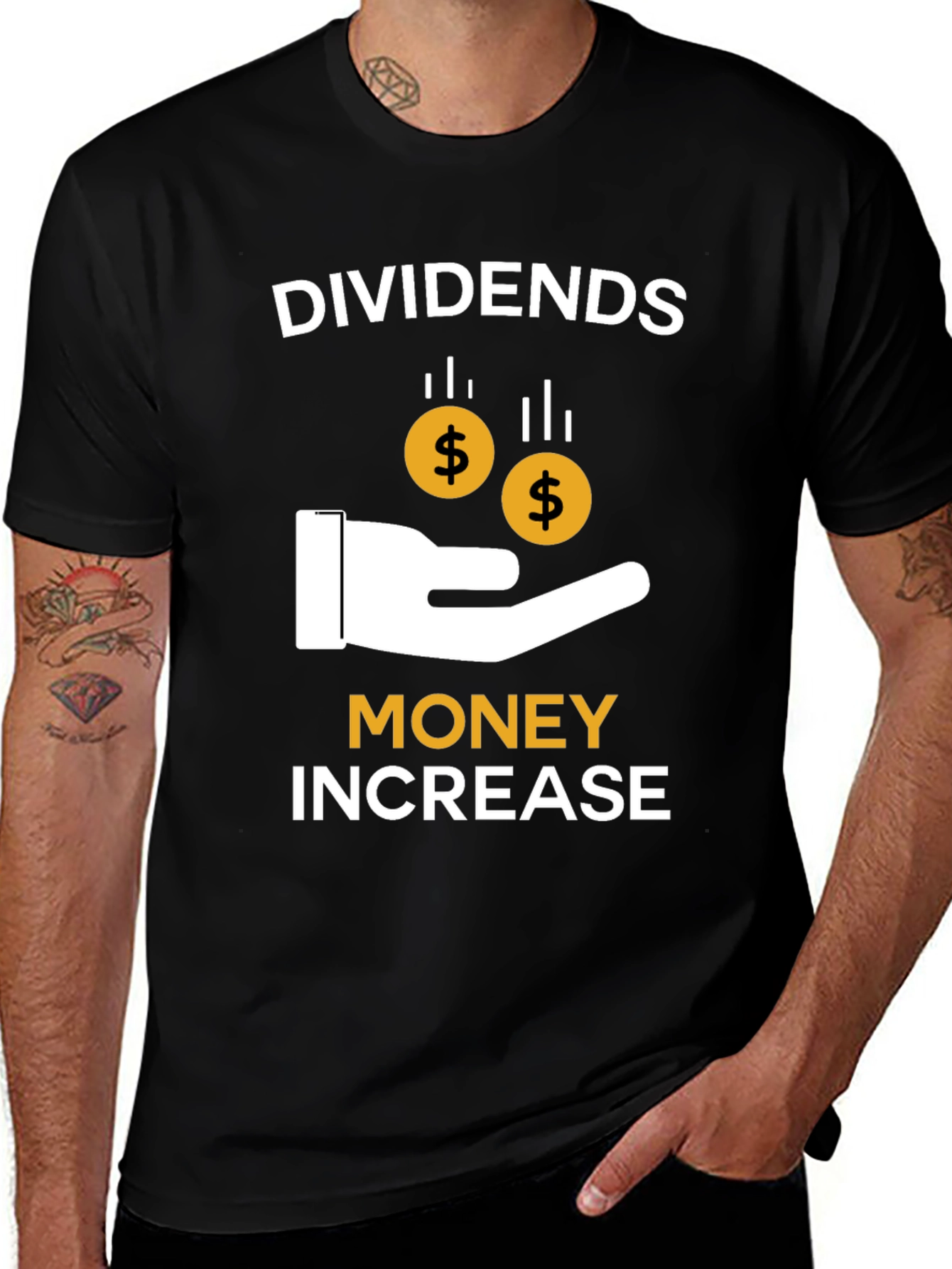 Variant 11 of Dividends Money Increase Black T-Shirt